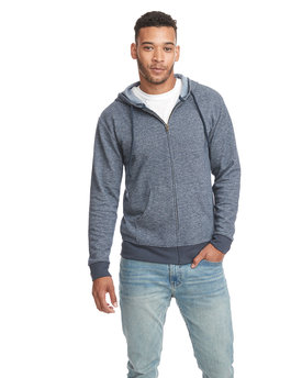 Next Level Adult Pacifica Denim Fleece Full-Zip Hooded Sweatshirt