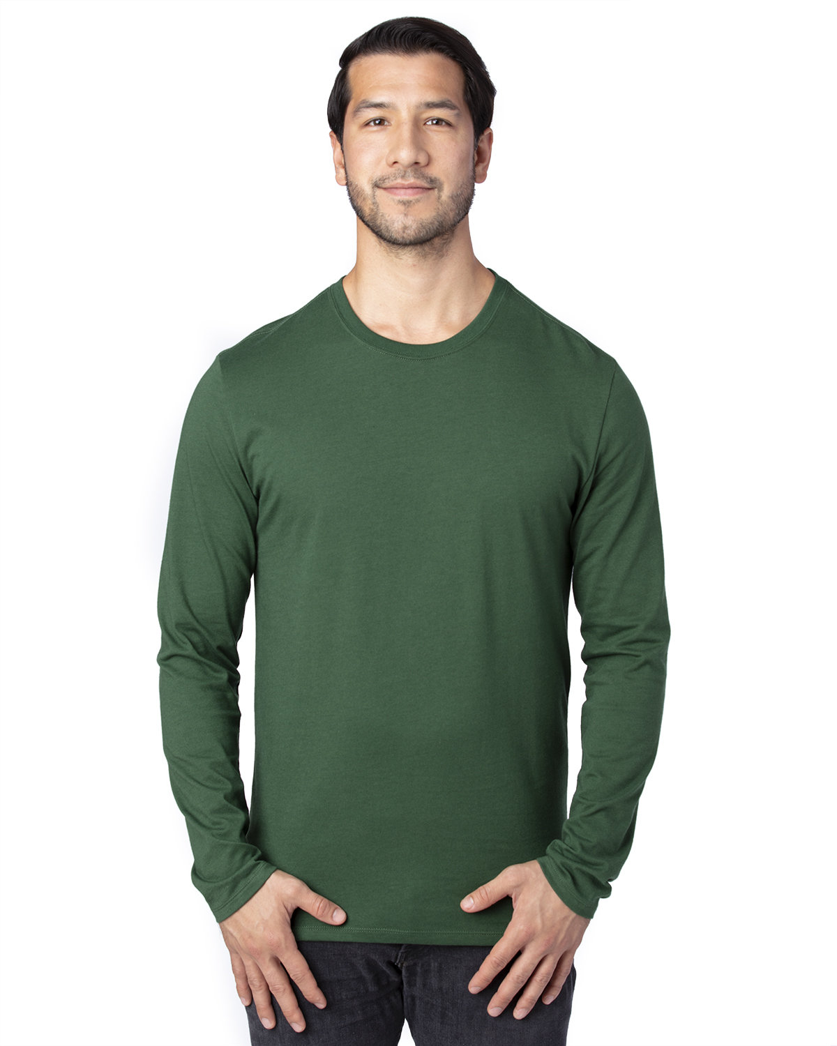 Threadfast Unisex Ultimate Long-Sleeve T-Shirt FOREST GREEN 