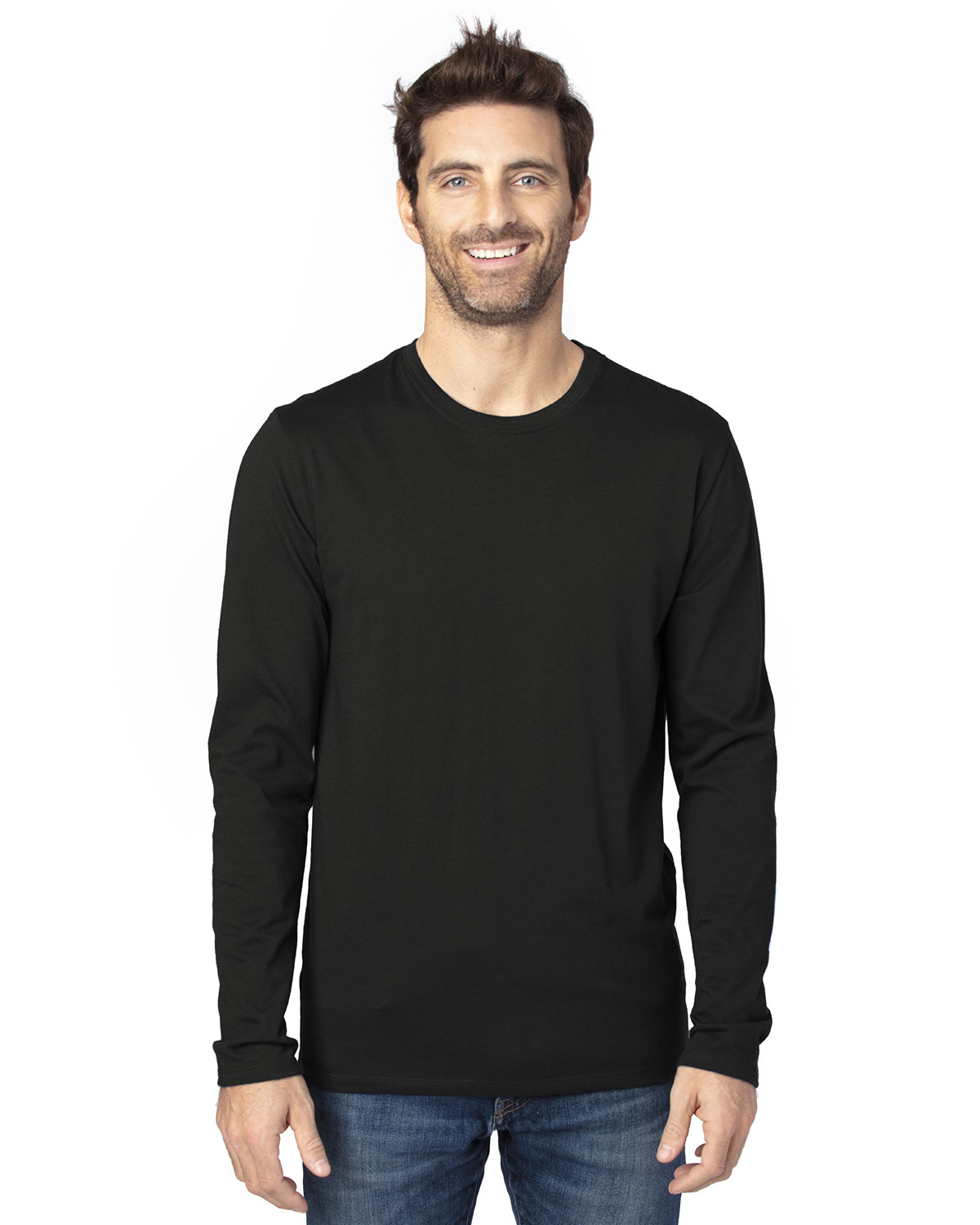 Threadfast Unisex Ultimate Long-Sleeve T-Shirt BLACK 