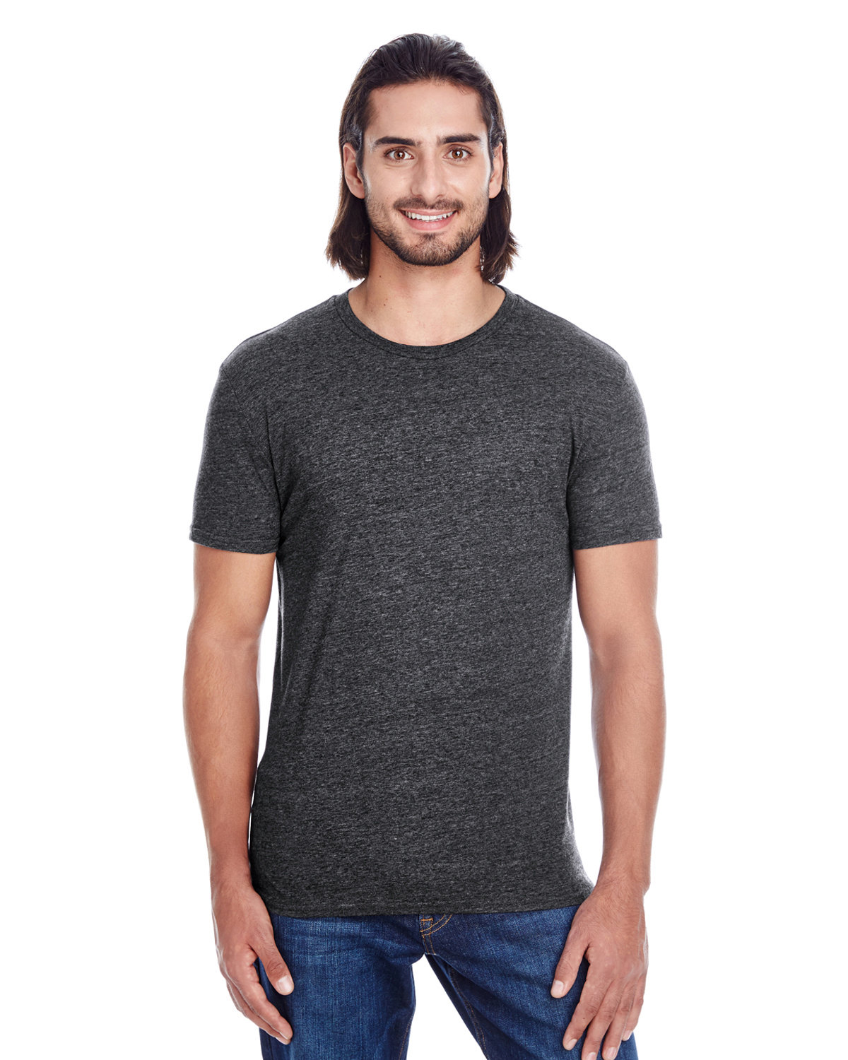 Threadfast Unisex Triblend Short-Sleeve T-Shirt BLACK TRIBLEND 