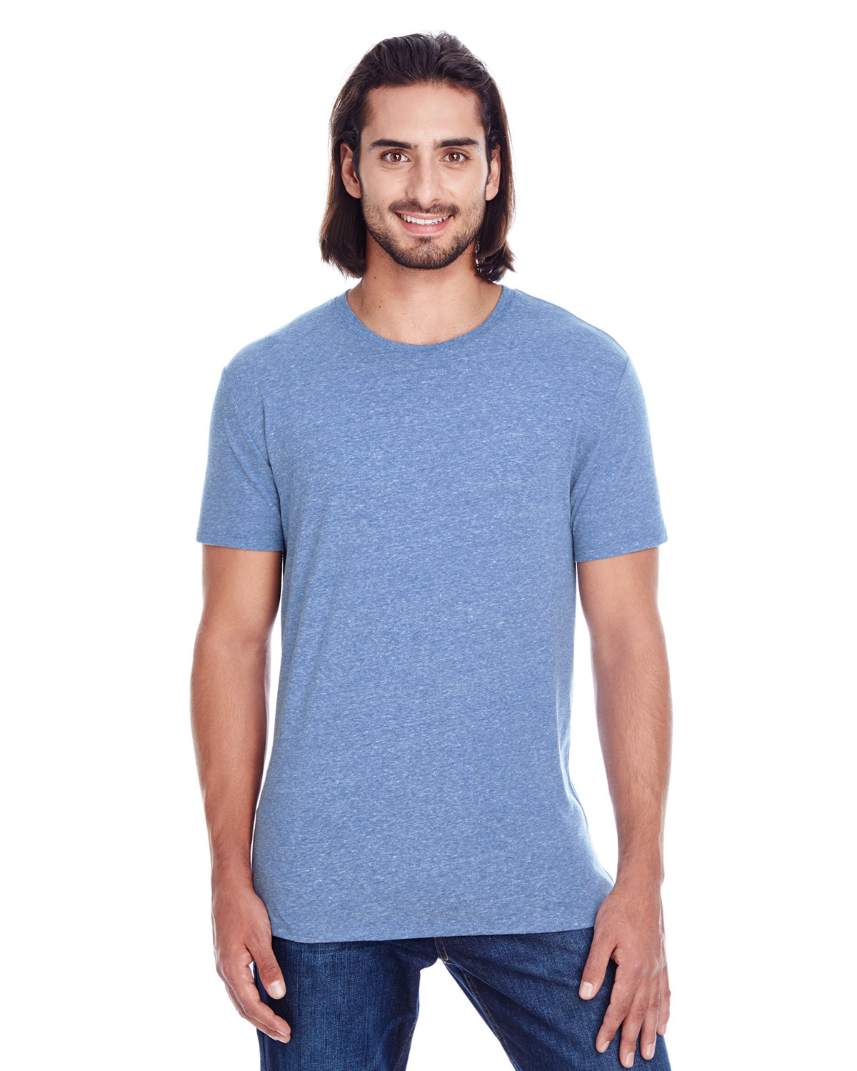 Threadfast Unisex Triblend Short-Sleeve T-Shirt NAVY TRIBLEND 