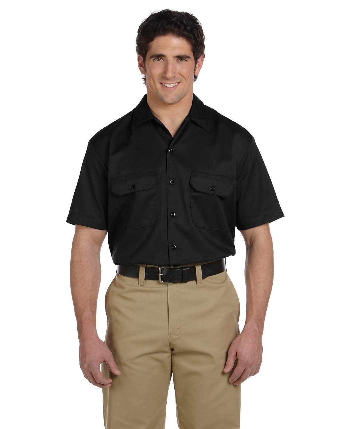 Dickies Men's 5.25 oz./yd² Short-Sleeve Work Shirt BLACK 