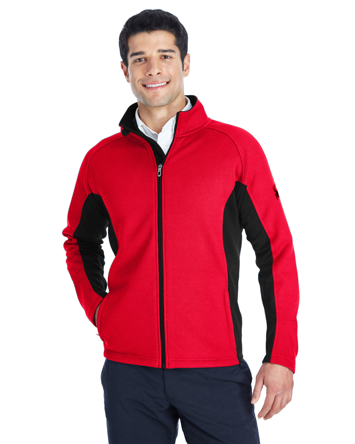 Spyder Men's Constant Full-Zip Sweater Fleece Jacket RED/ BLACK/ BLK 