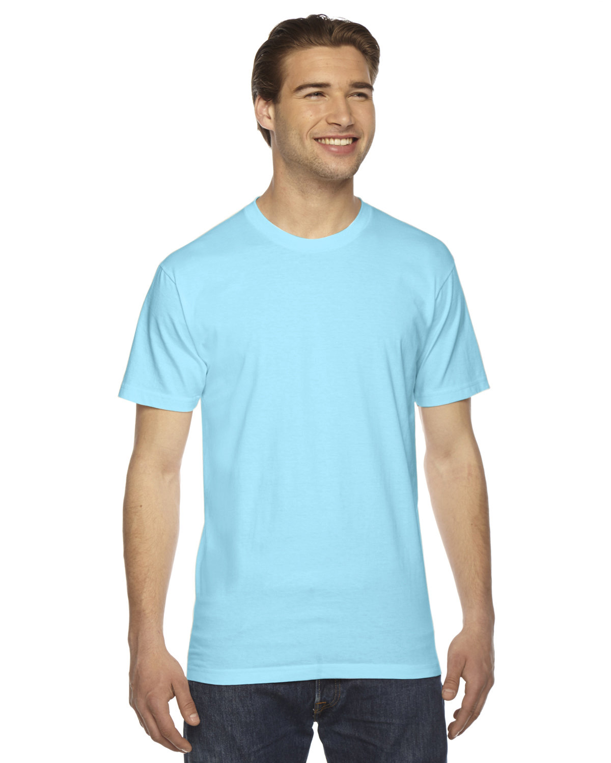 American Apparel Unisex Fine Jersey Short-Sleeve T-Shirt AQUA 