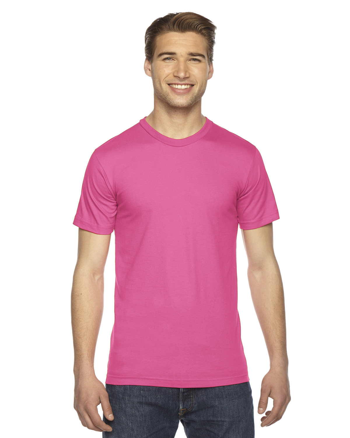 American Apparel Unisex Fine Jersey Short-Sleeve T-Shirt FUCHSIA 