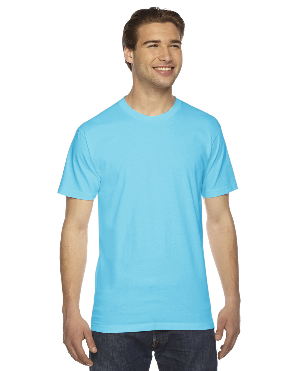 American Apparel Unisex Fine Jersey Short-Sleeve T-Shirt TURQUOISE 