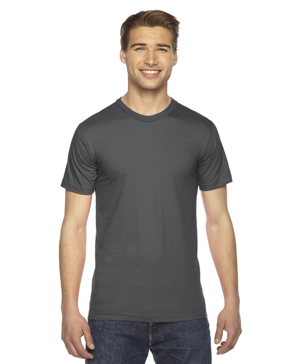American Apparel Unisex Fine Jersey Short-Sleeve T-Shirt ASPHALT 