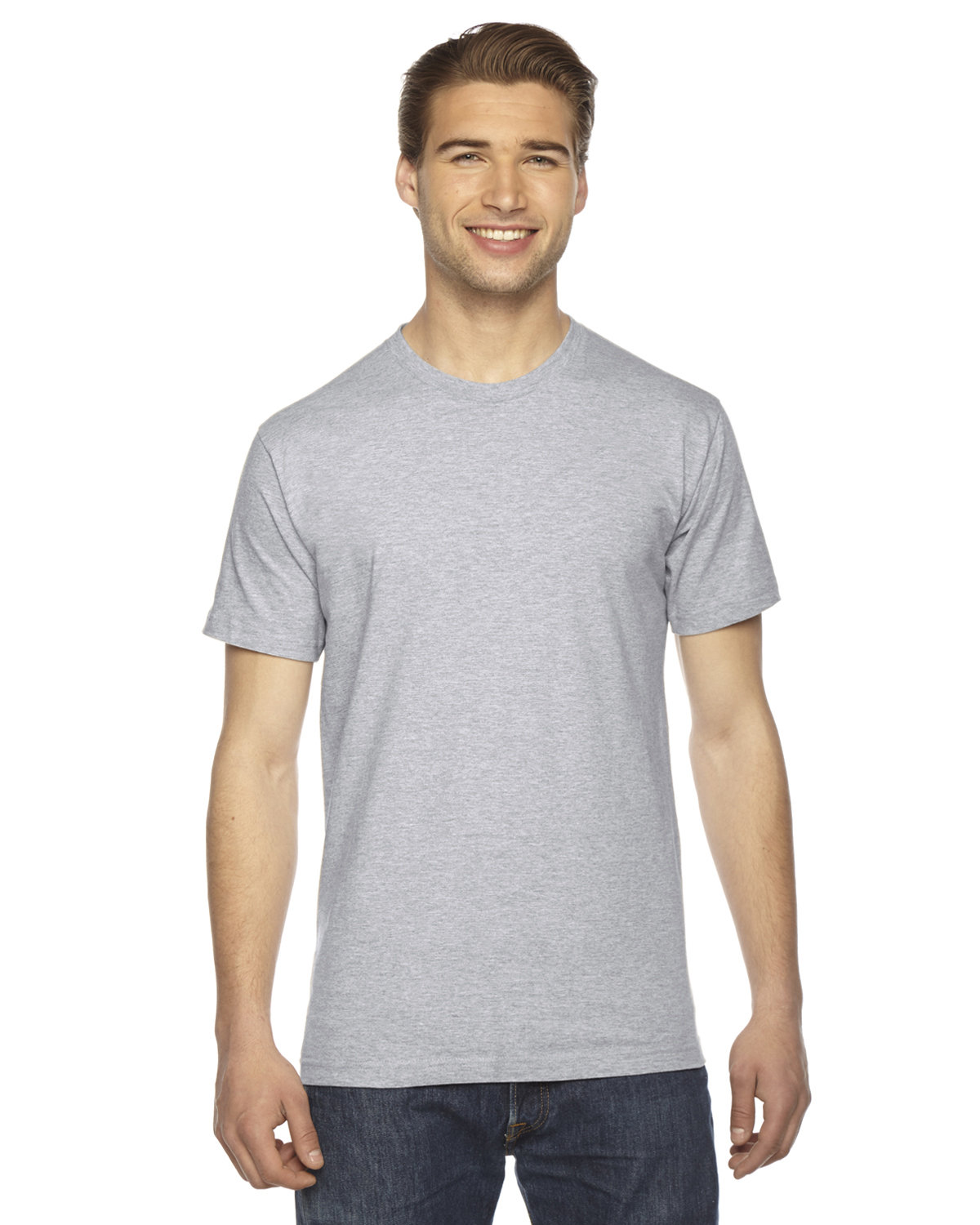 American Apparel Unisex Fine Jersey Short-Sleeve T-Shirt HEATHER GREY 
