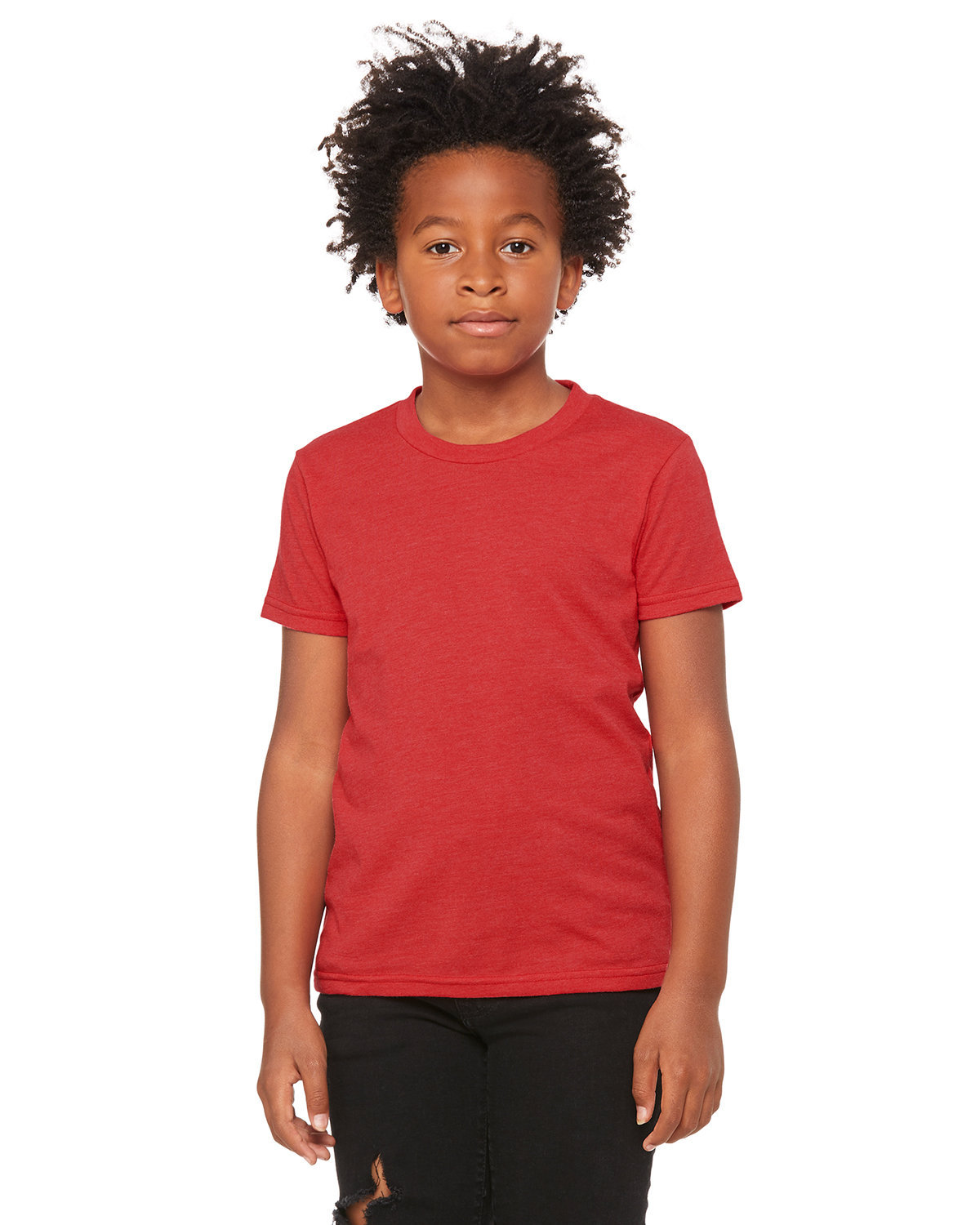 Bella + Canvas Youth CVC Jersey T-Shirt HEATHER RED 