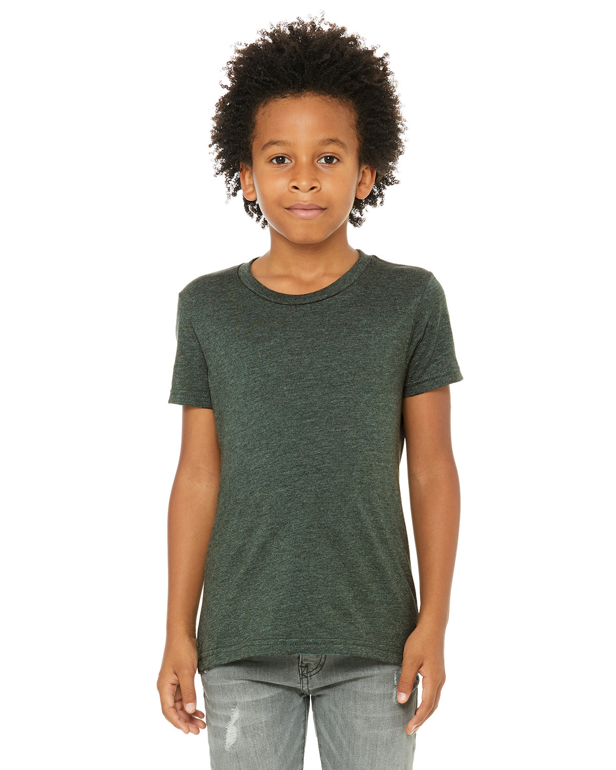 Bella + Canvas Youth CVC Jersey T-Shirt HEATHER FOREST 