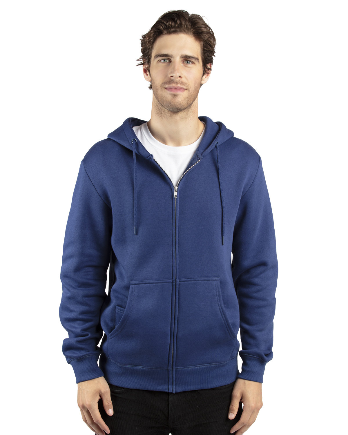 Threadfast Unisex Ultimate Fleece Full-Zip Hooded Sweatshirt NAVY 