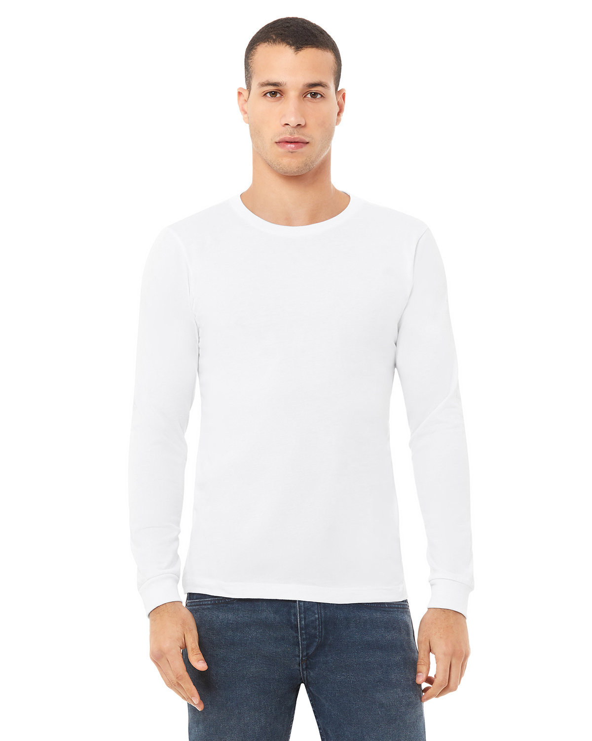 Bella + Canvas Unisex Jersey Long-Sleeve T-Shirt WHITE 