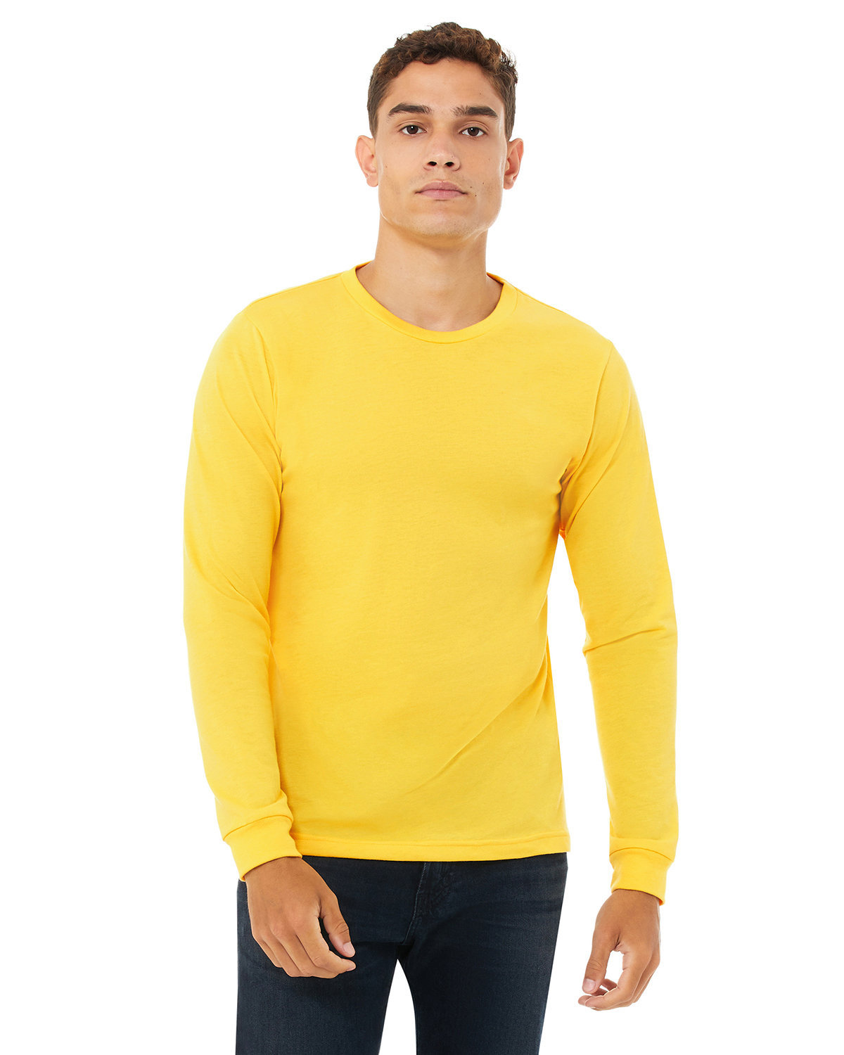 Bella + Canvas Unisex CVC Jersey Long-Sleeve T-Shirt HTHR YLLOW GOLD 