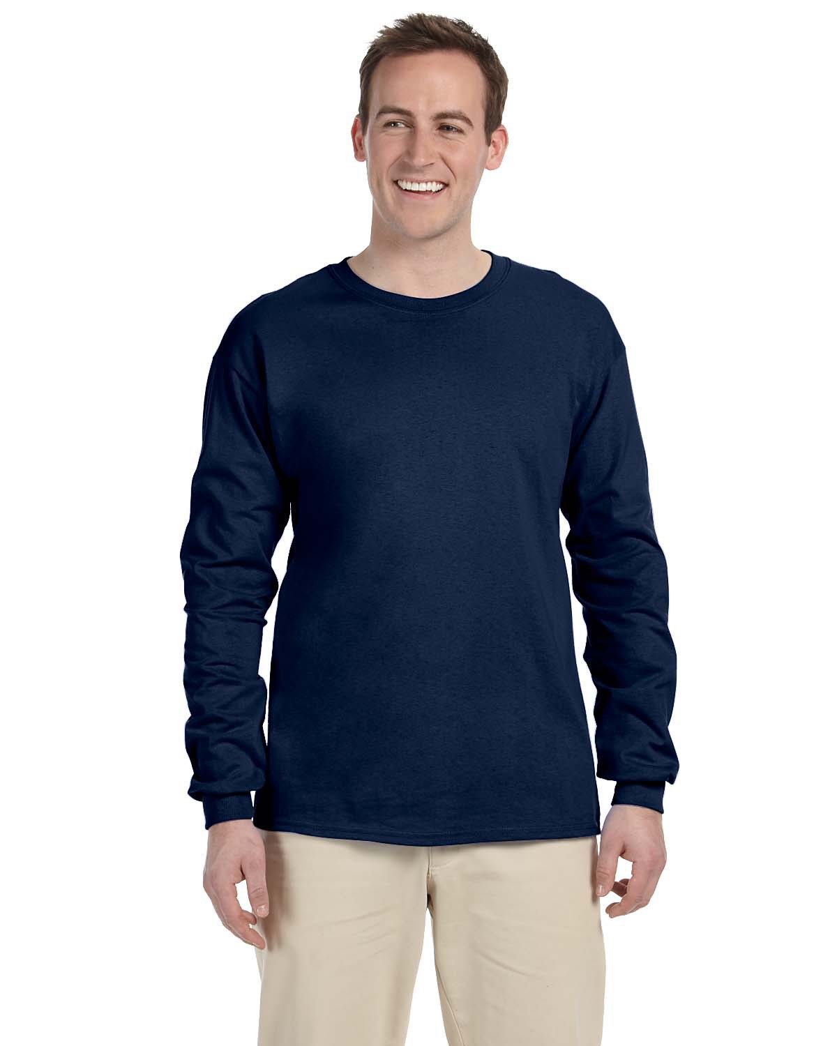 Fruit of the Loom Adult HD Cotton™ Long-Sleeve T-Shirt J NAVY 