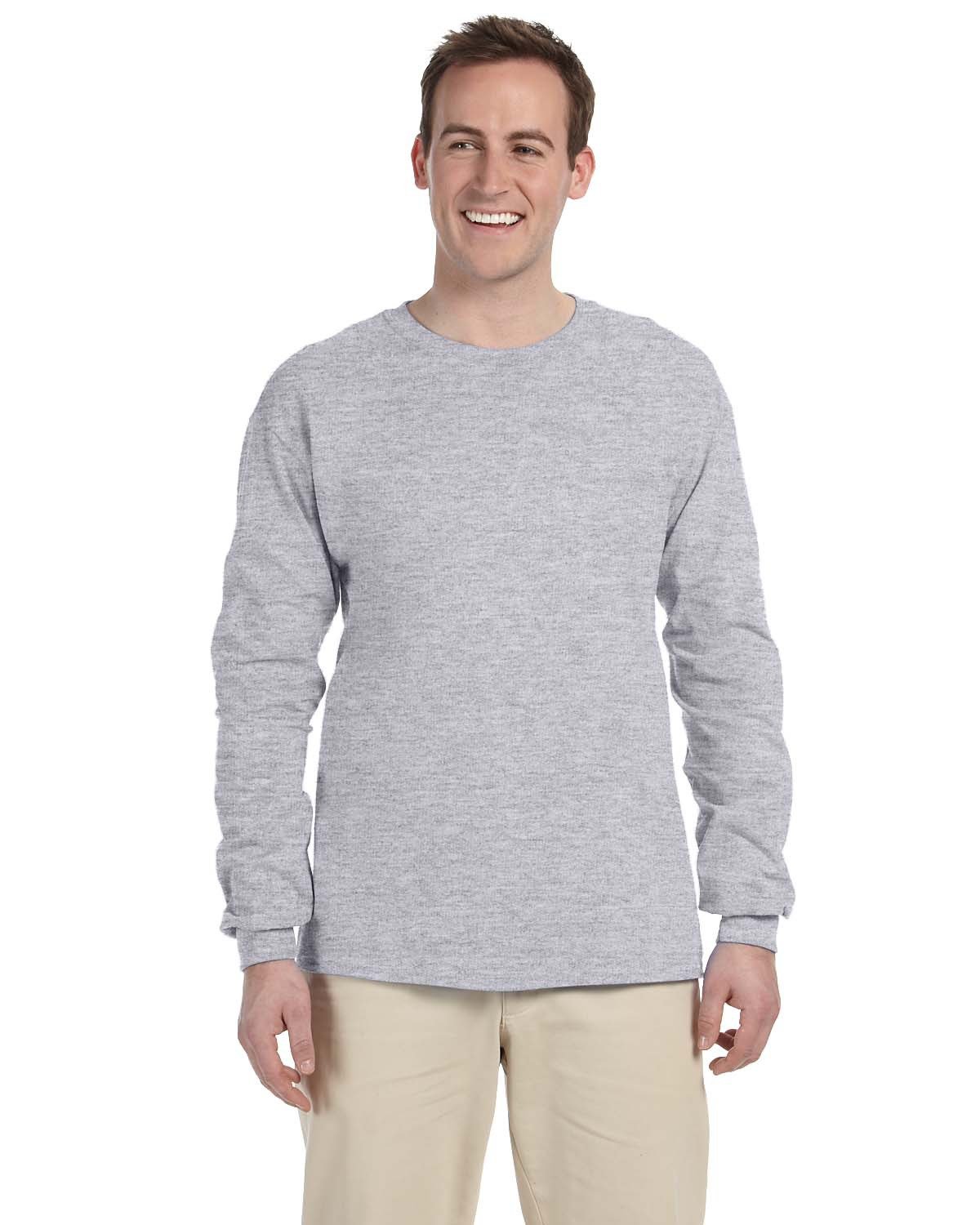 Fruit of the Loom Adult HD Cotton™ Long-Sleeve T-Shirt ATHLETIC HEATHER 
