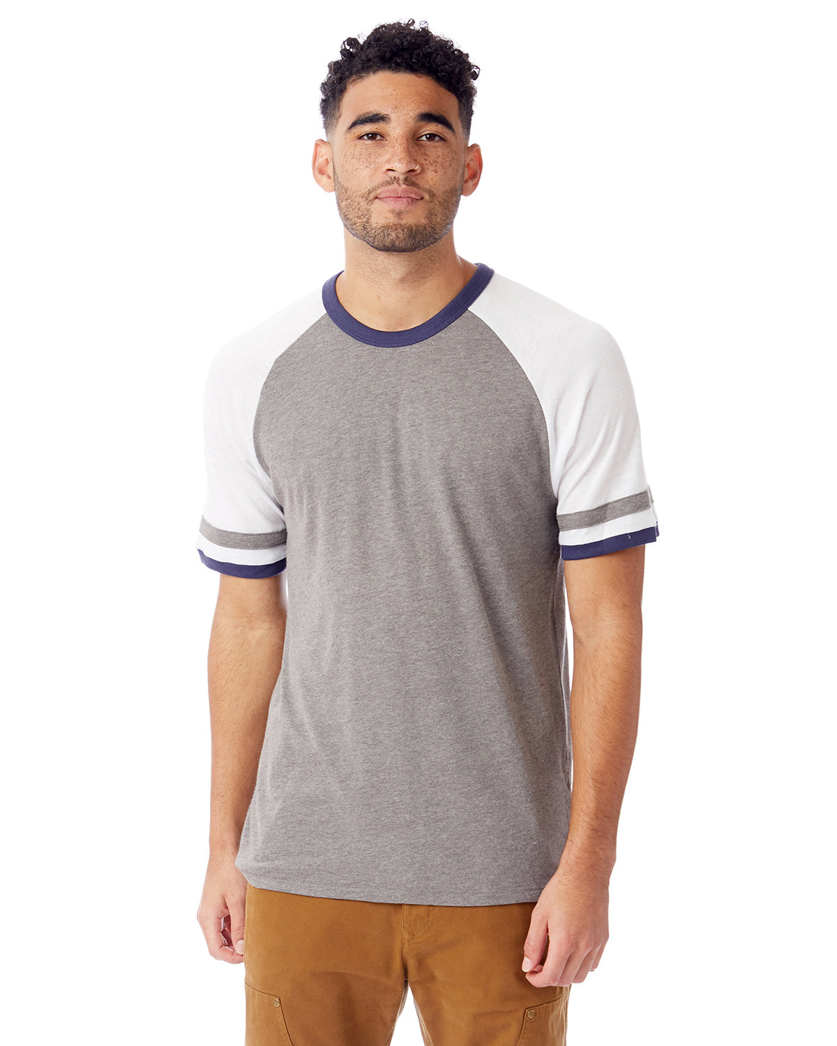 Alternative Unisex Slapshot Vintage Jersey  T-Shirt VNT COAL/ WH/ NV 