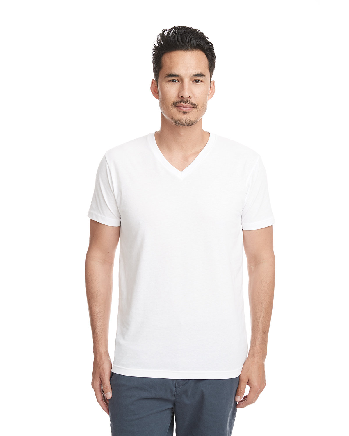 Next Level Men's Sueded V-Neck T-Shirt WHITE 