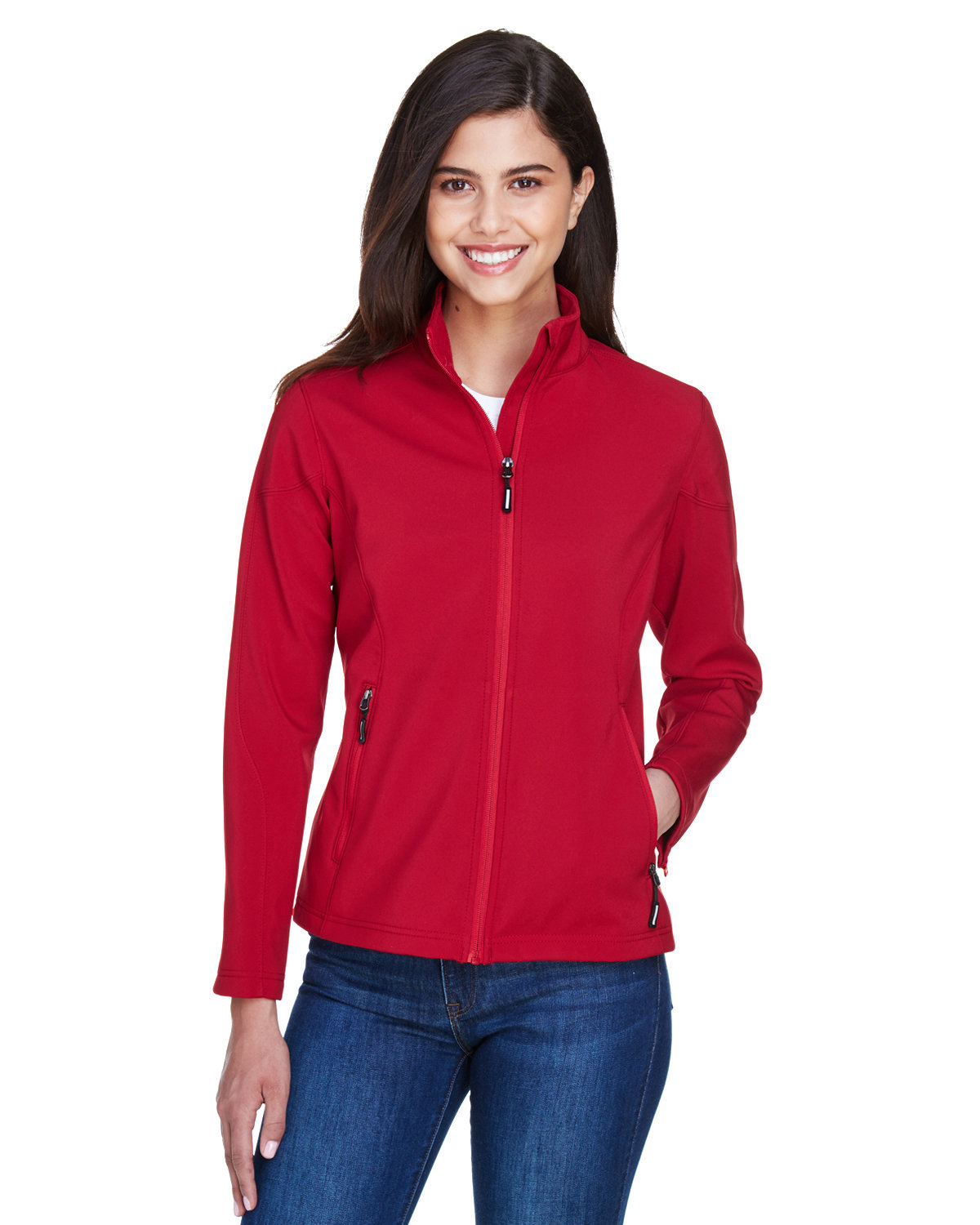 Core 365 Ladies' Cruise Two-Layer Fleece Bonded Soft Shell Jacket CLASSIC RED 