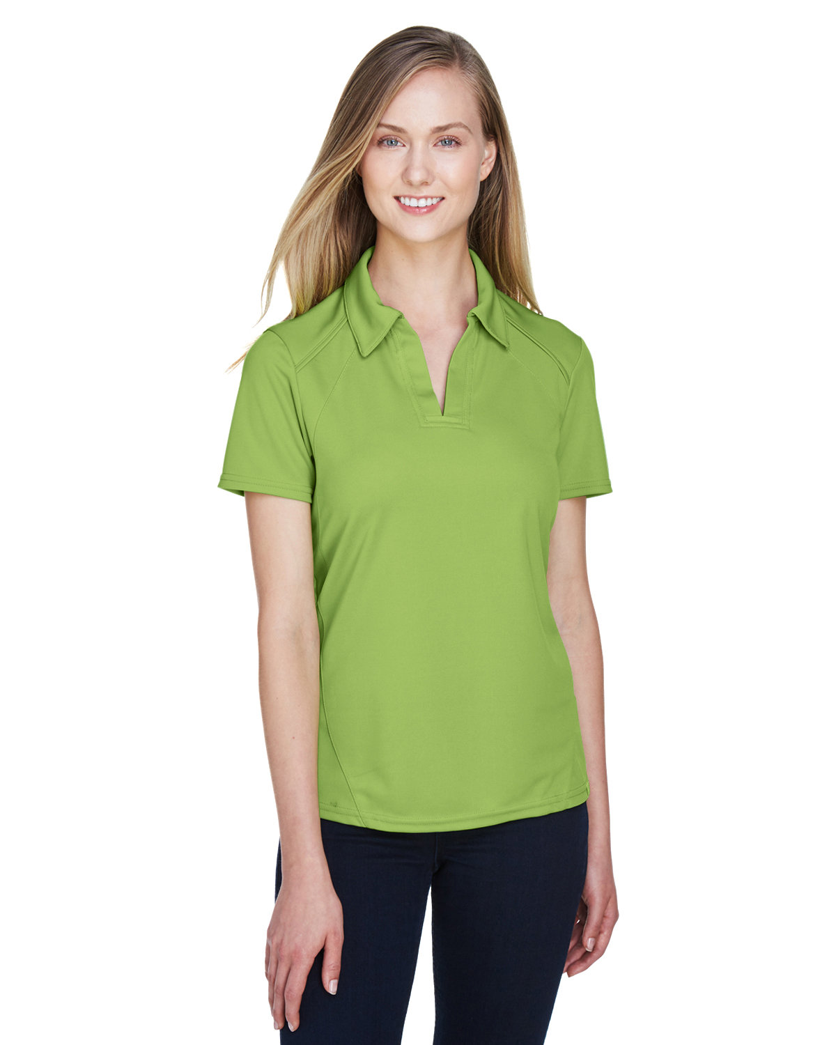 North End Ladies' Recycled Polyester Performance Piqué Polo CACTUS GREEN 
