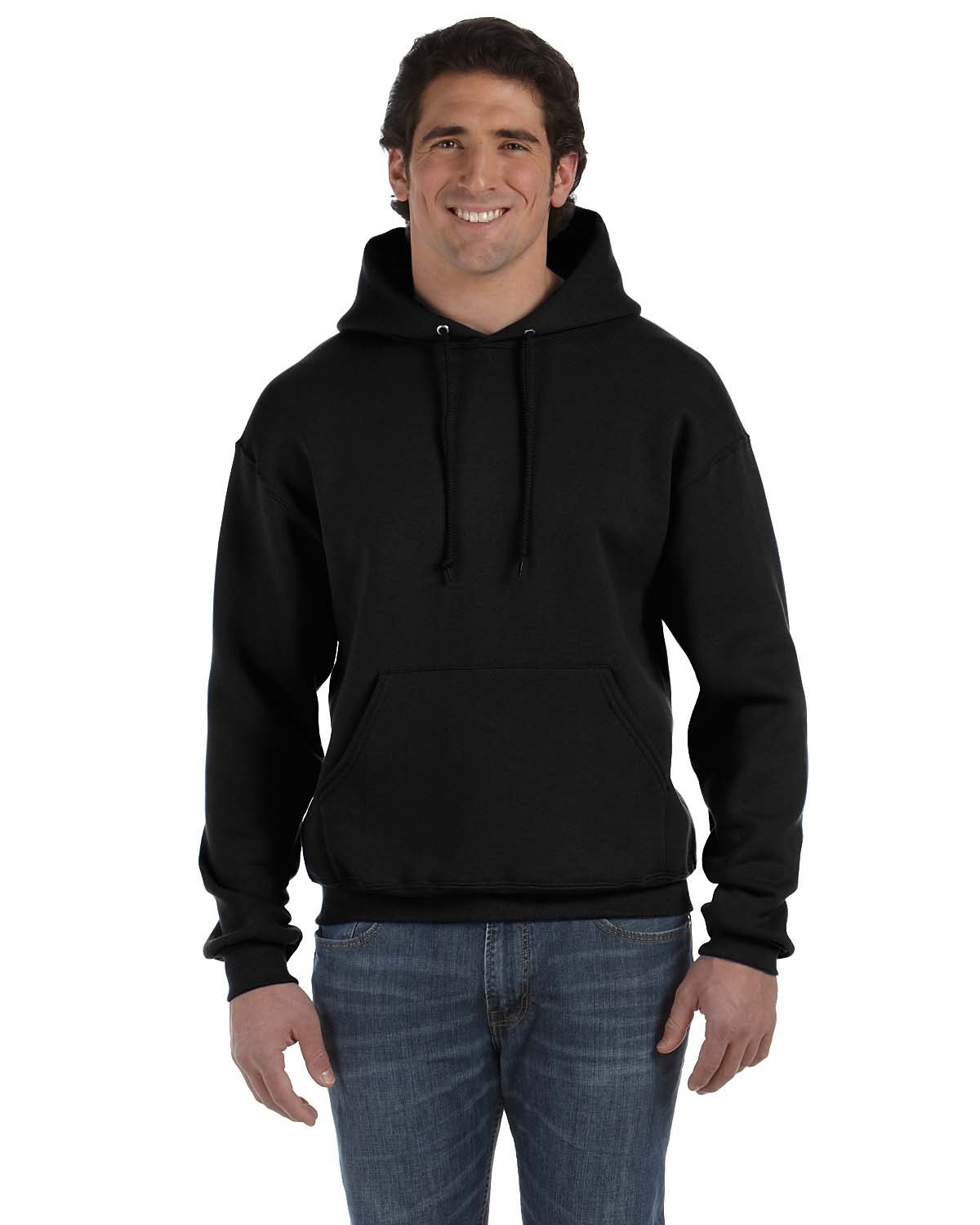 Fruit of the Loom Adult Supercotton™ Pullover Hooded Sweatshirt BLACK 