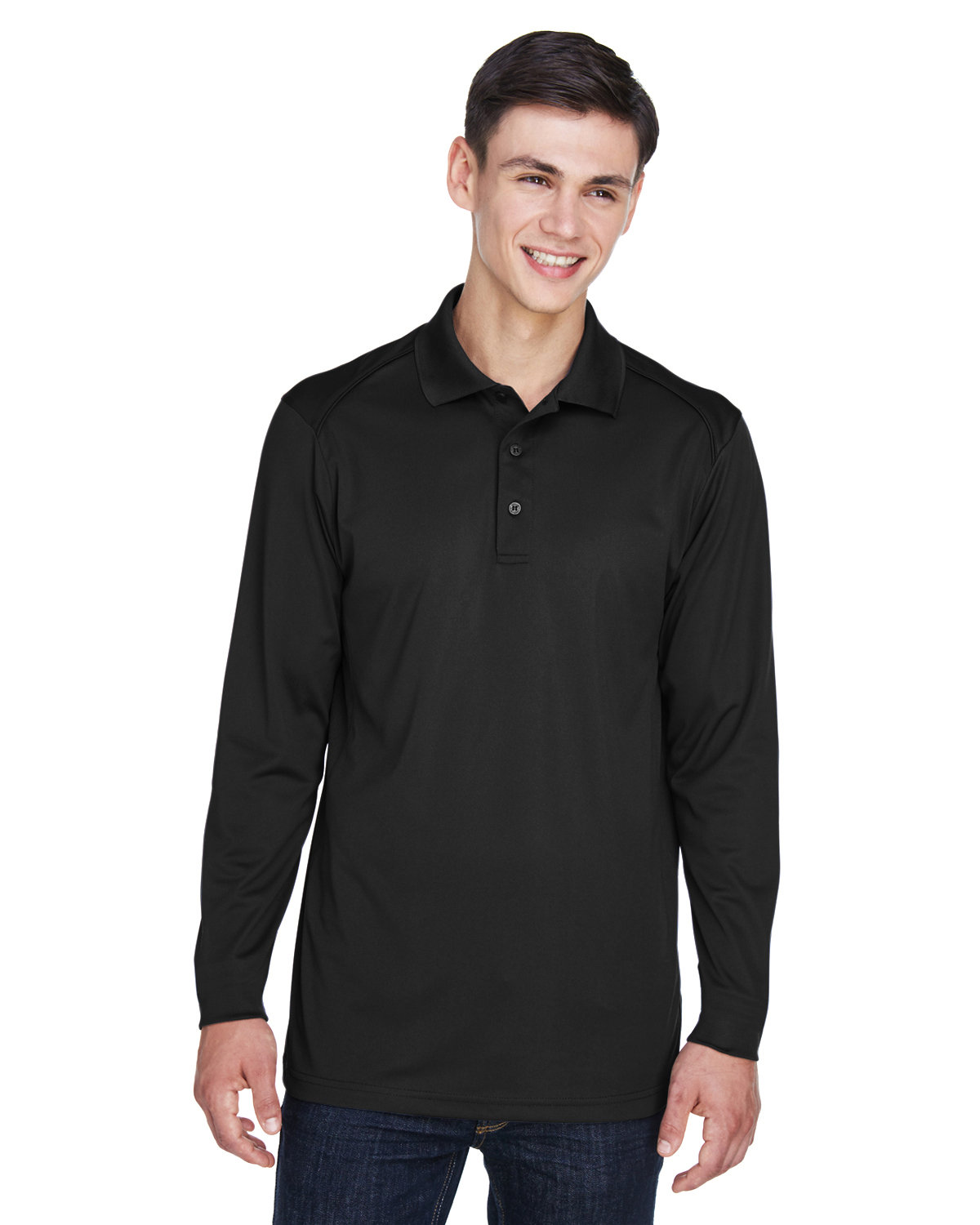 Extreme Men's Tall Eperformance™ Snag Protection Long-Sleeve Polo BLACK 