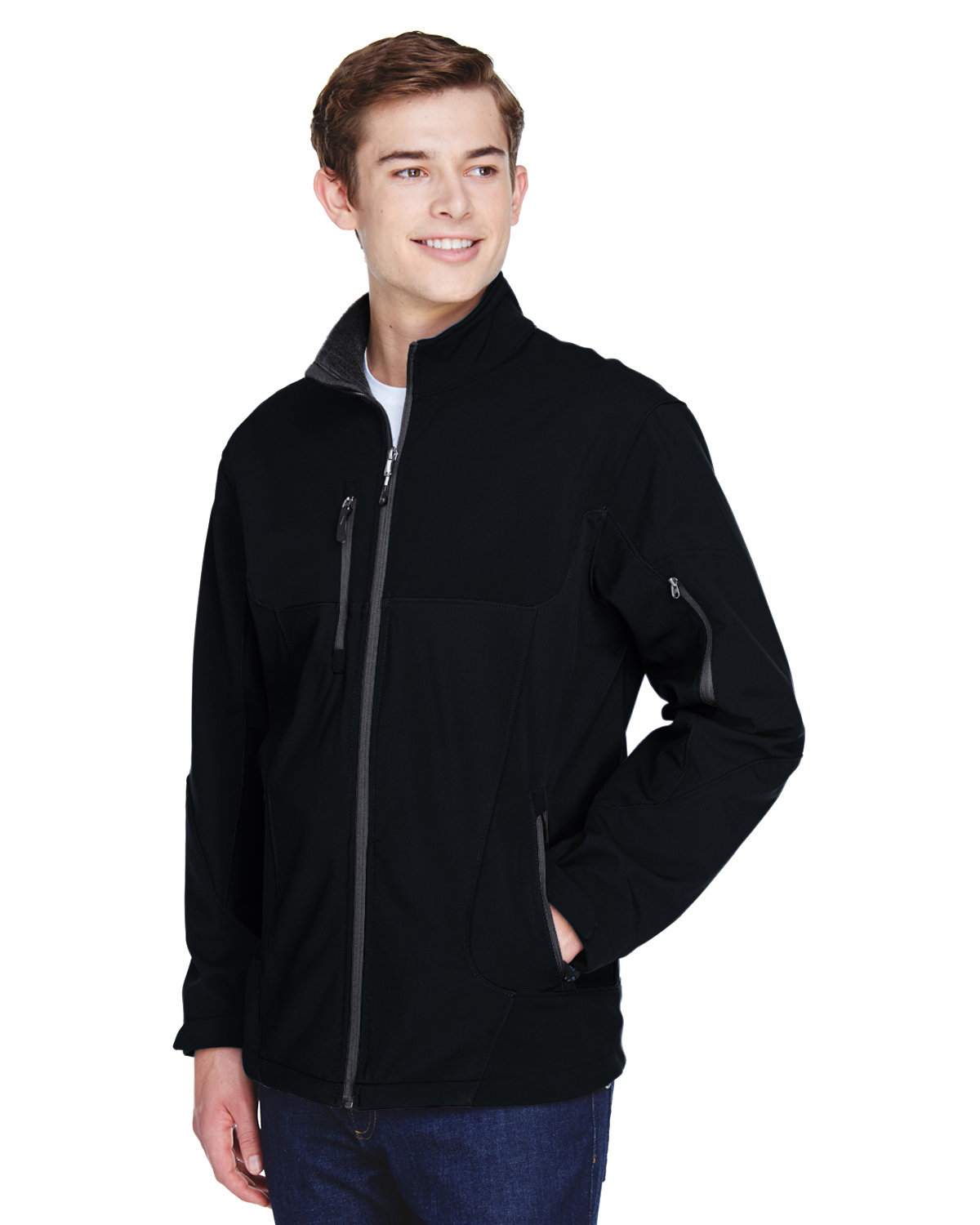 North End Men's Compass Colorblock Three-Layer Fleece Bonded Soft Shell ...