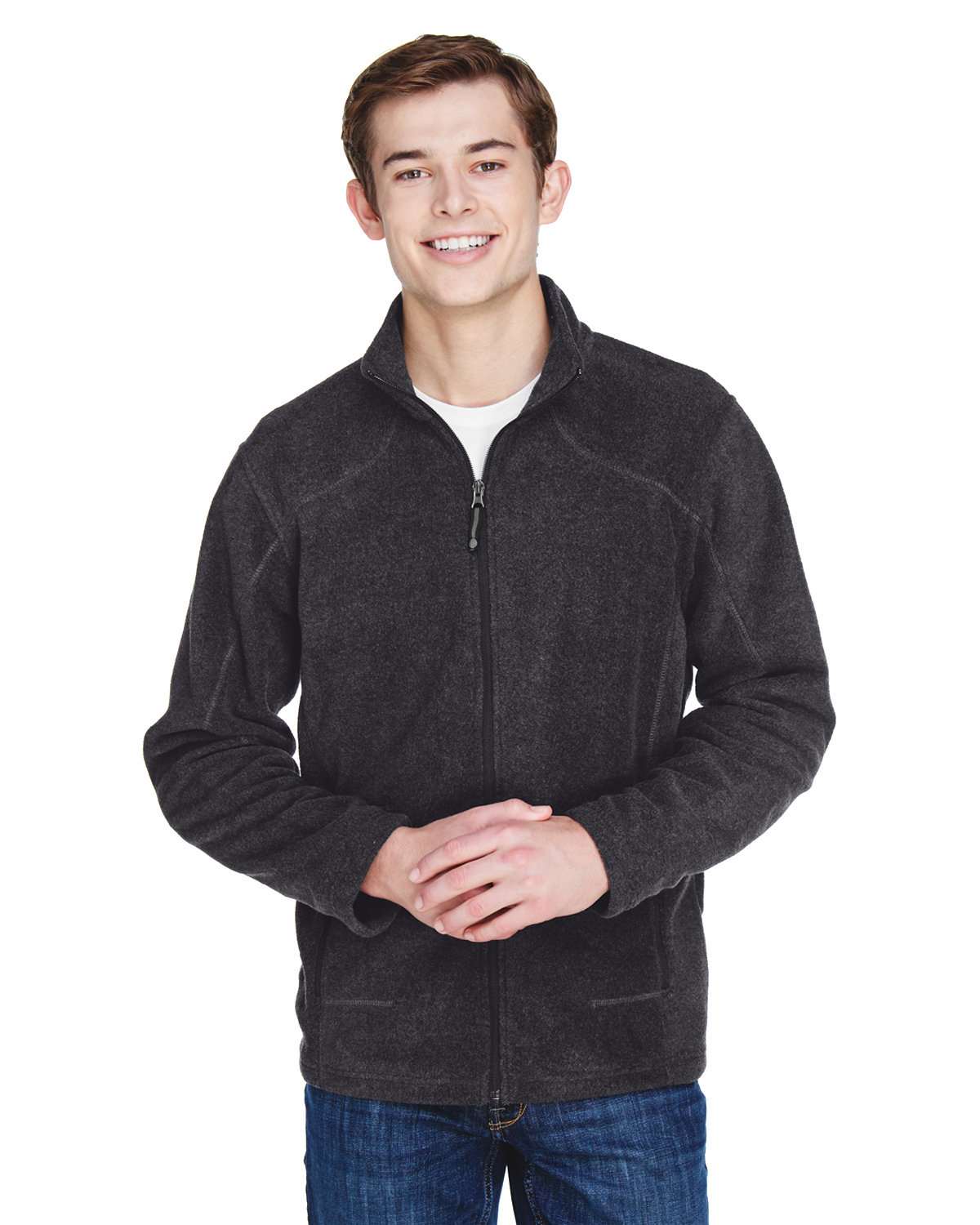 North End Men's Tall Voyage Fleece Jacket HEATHER CHARCOAL 