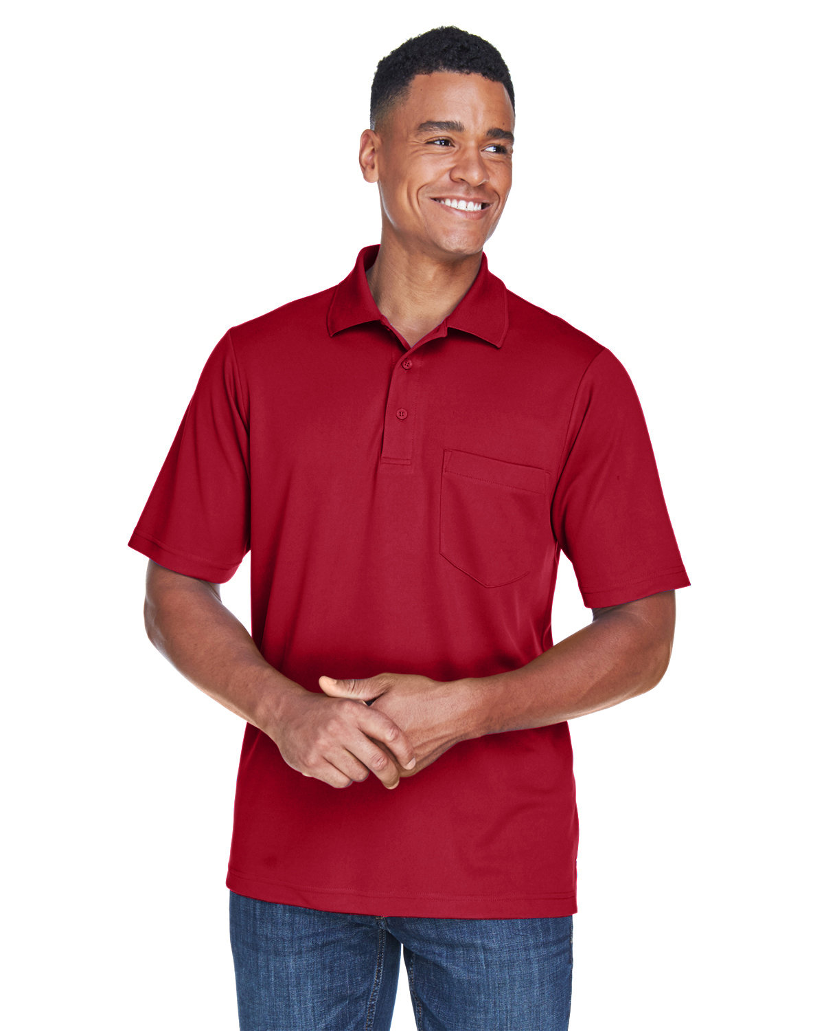 Core 365 Men's Origin Performance Piqué Polo with Pocket CLASSIC RED 