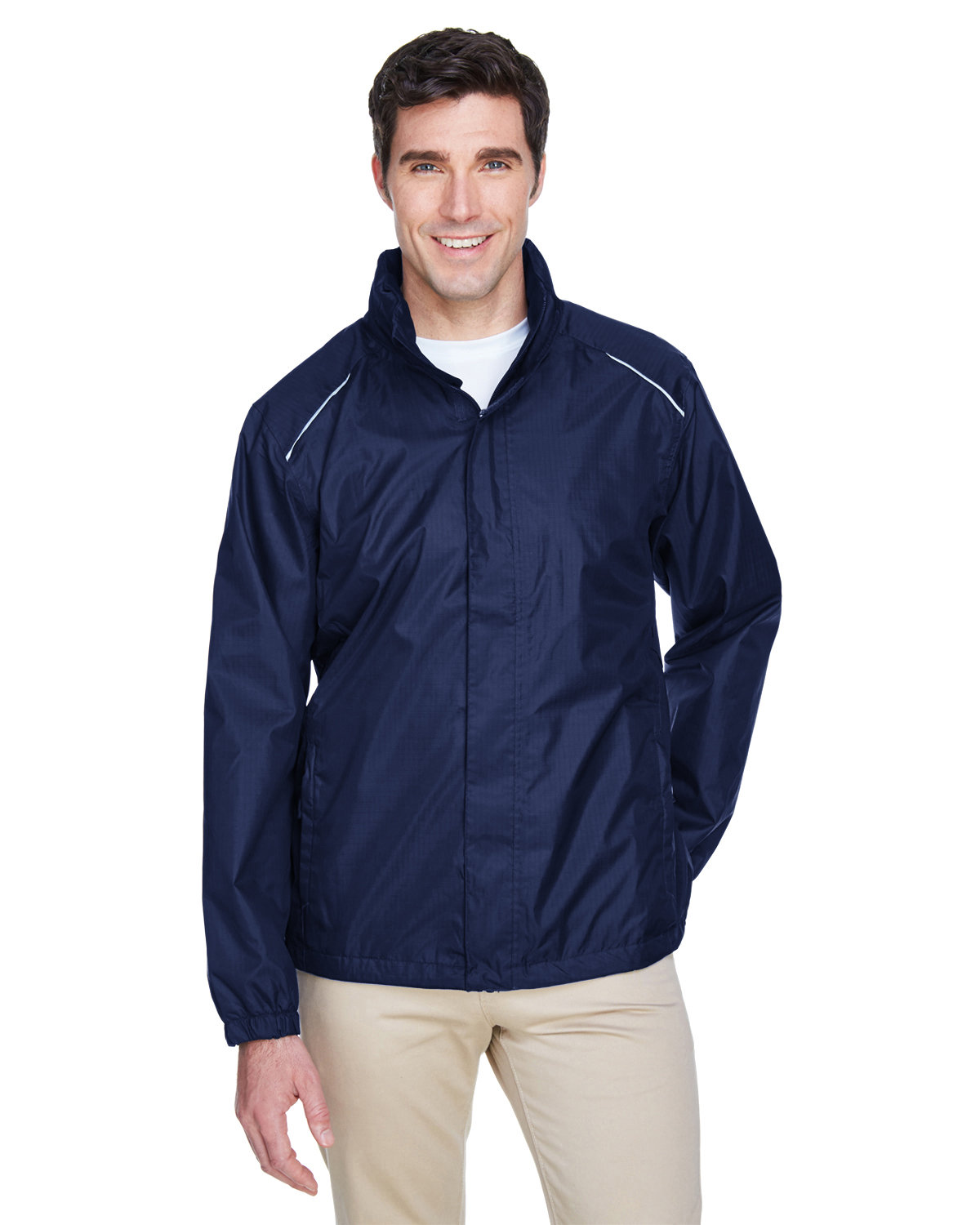 Core 365 Men's Climate Seam-Sealed Lightweight Variegated Ripstop Jacket CLASSIC NAVY 