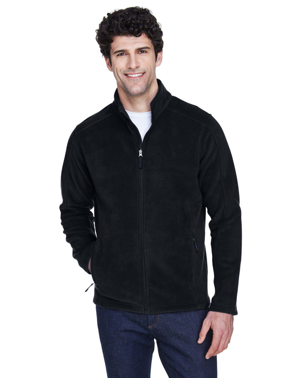 Core365 Men's Tall Journey Fleece Jacket BLACK 