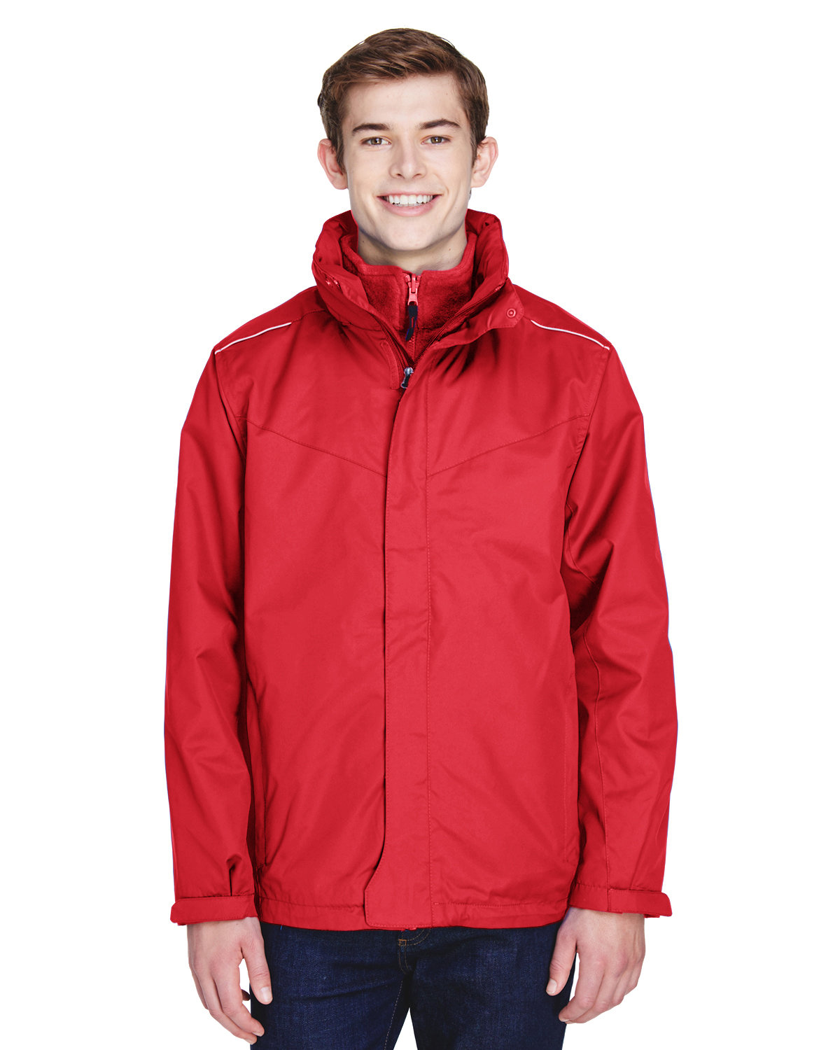 Core365 Men's Region 3-in-1 Jacket with Fleece Liner CLASSIC RED 
