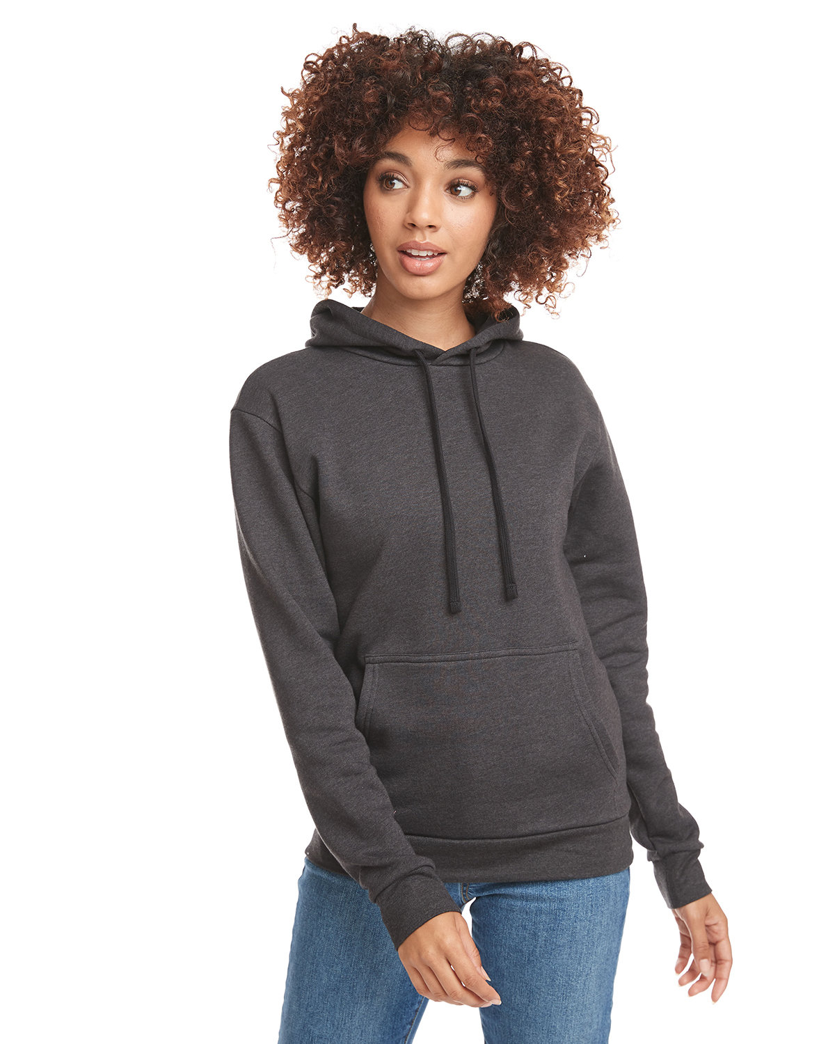 Next Level Unisex Malibu Pullover Hooded Sweatshirt HEATHER BLACK 