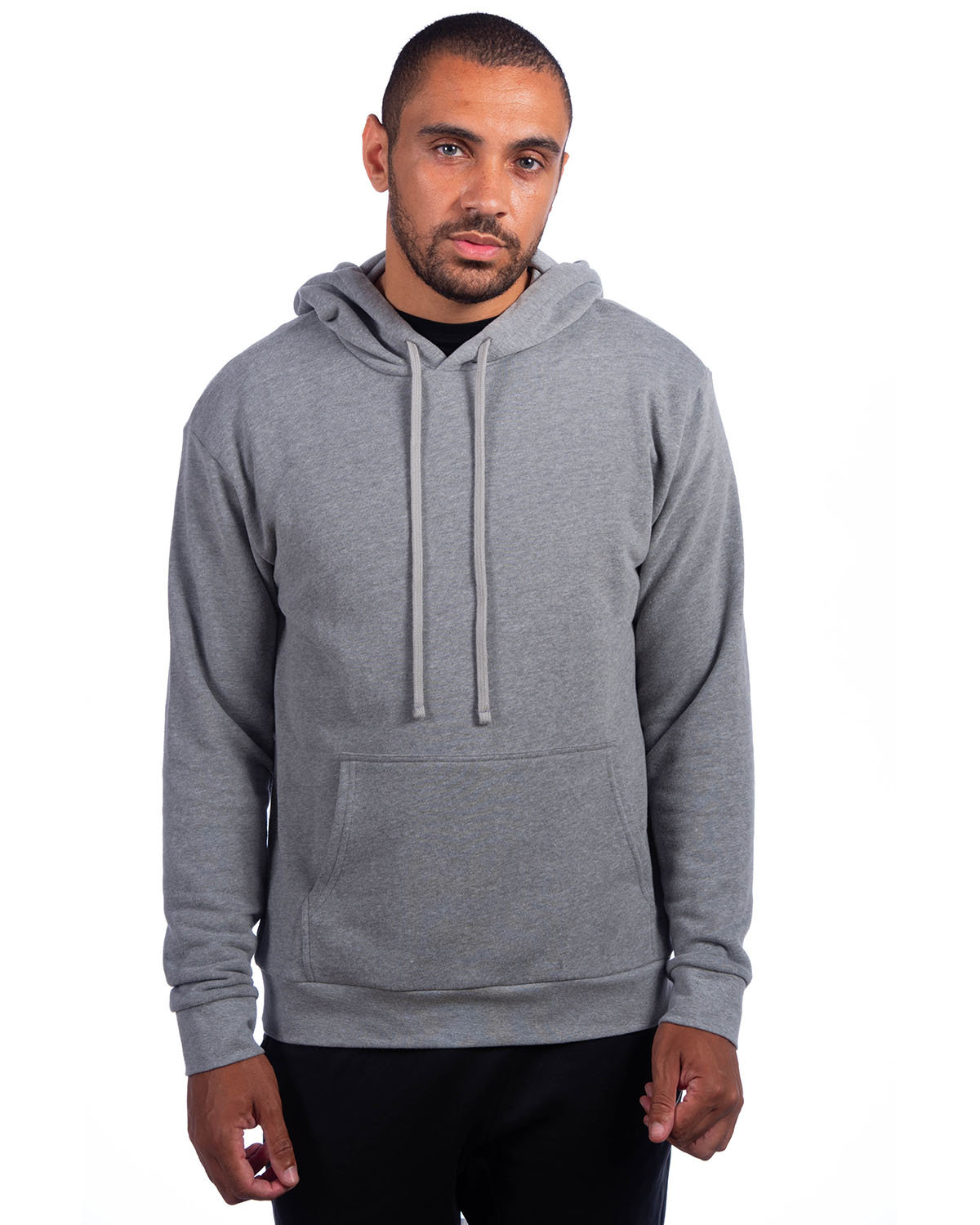 Next Level Adult Sueded French Terry Pullover Sweatshirt HEATHER GRAY 