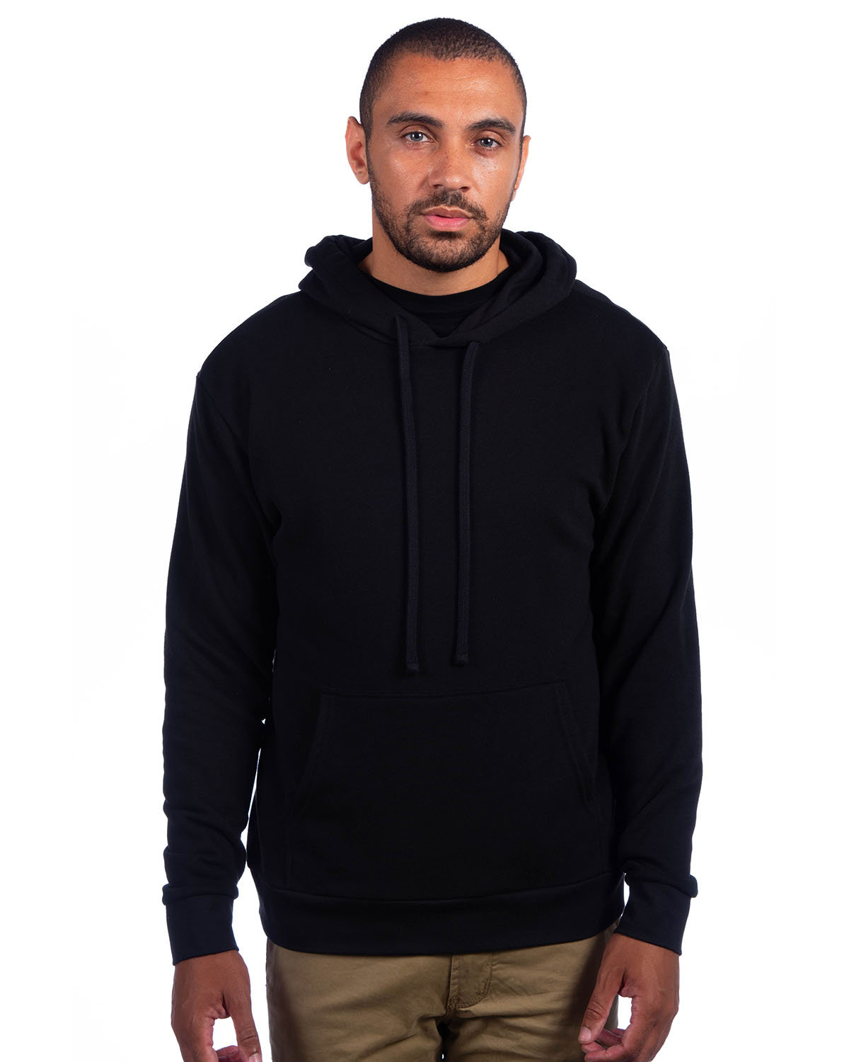 Next Level Adult Sueded French Terry Pullover Sweatshirt BLACK 