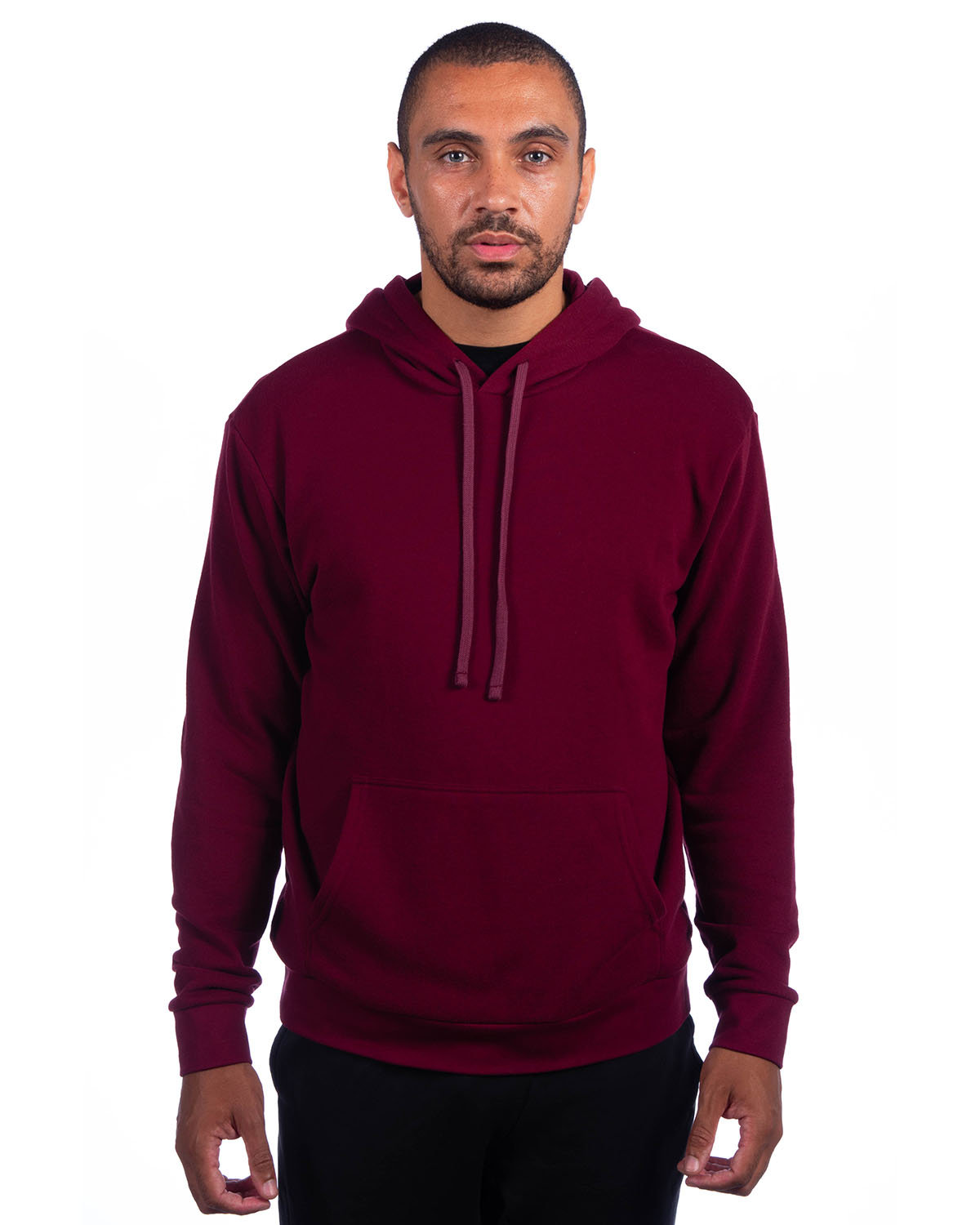 Next Level Adult Sueded French Terry Pullover Sweatshirt MAROON 
