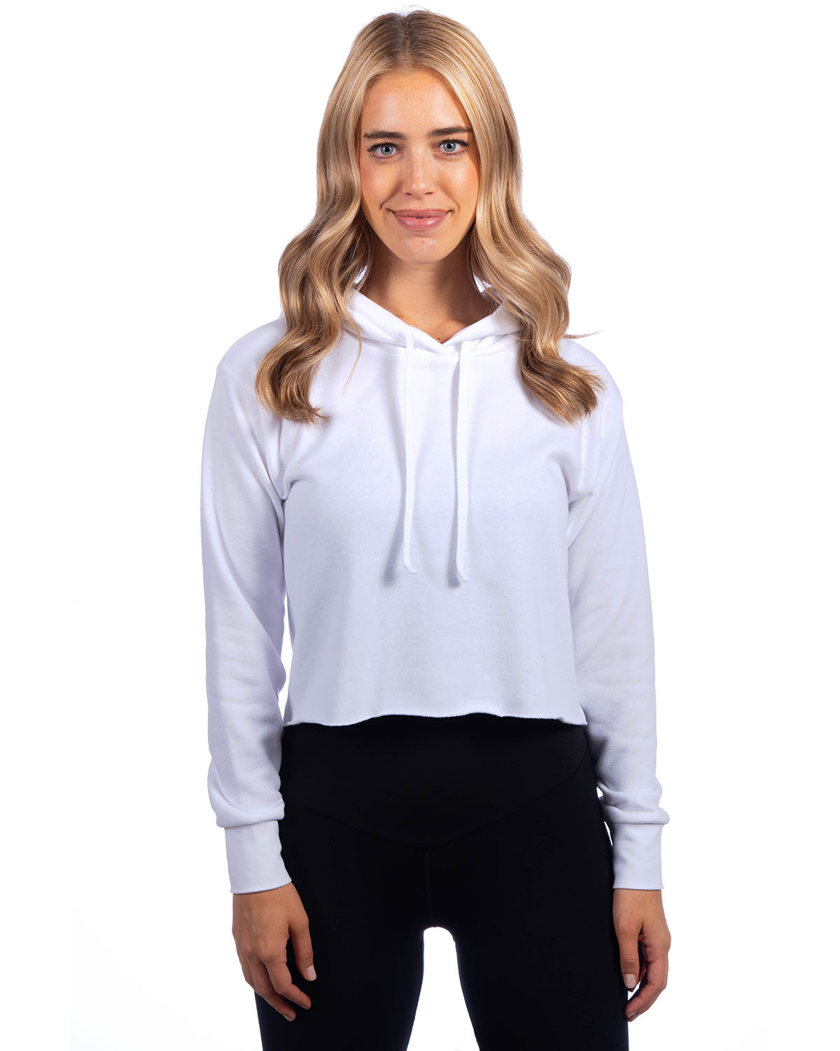 Next Level Ladies' Cropped Pullover Hooded Sweatshirt WHITE 