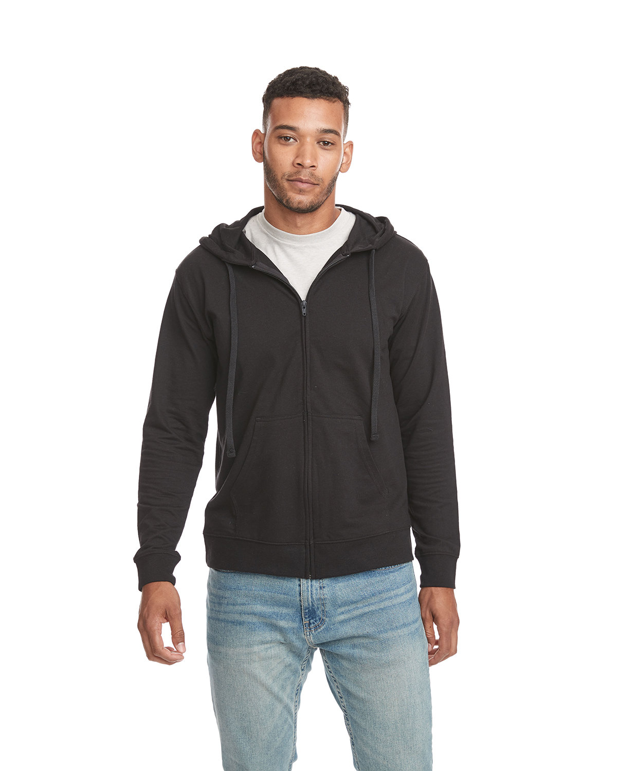 Next Level Adult Laguna French Terry Full-Zip Hooded Sweatshirt BLACK/ BLACK 