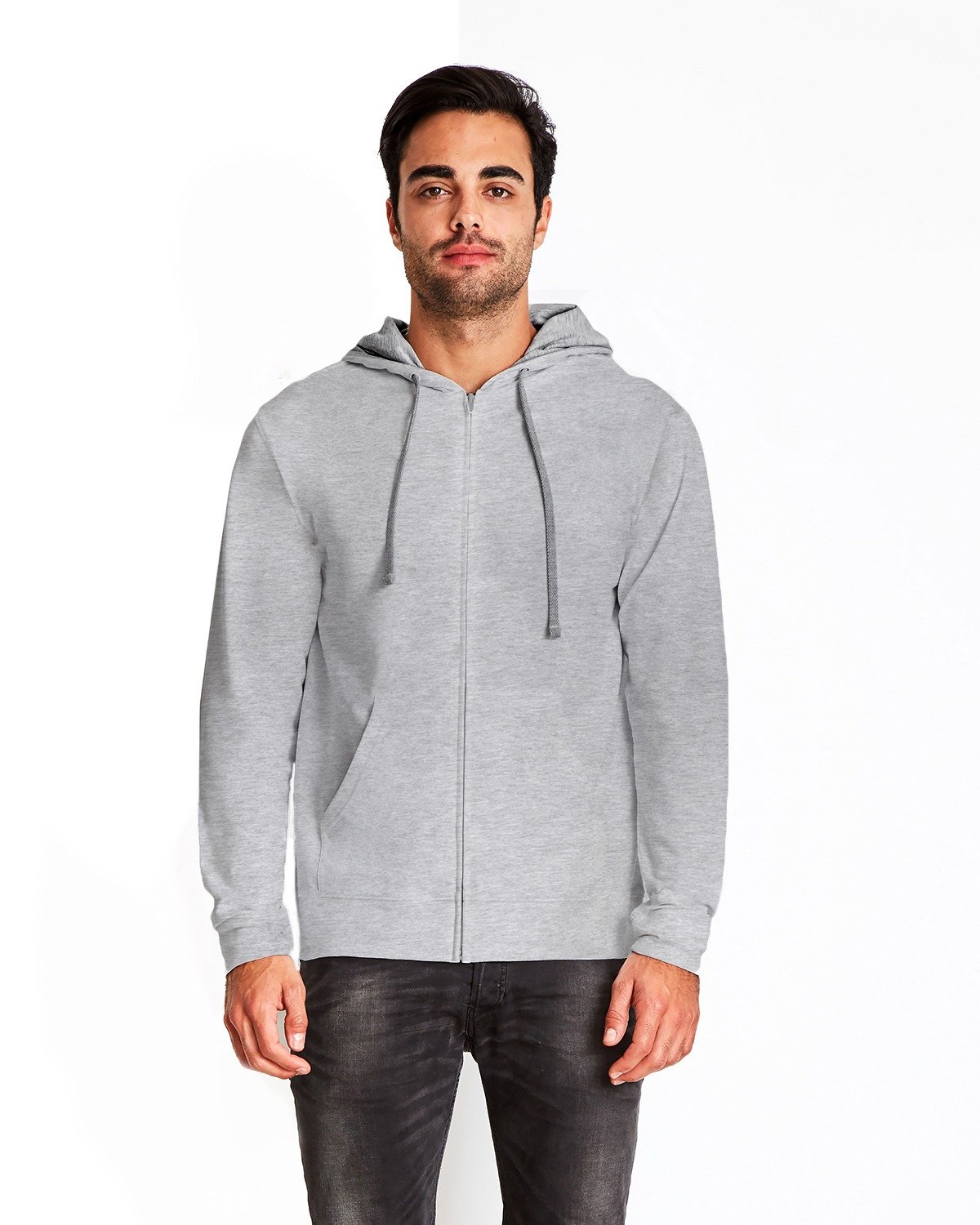 Next Level Adult Laguna French Terry Full-Zip Hooded Sweatshirt HTH GRY/ HTH GRY 