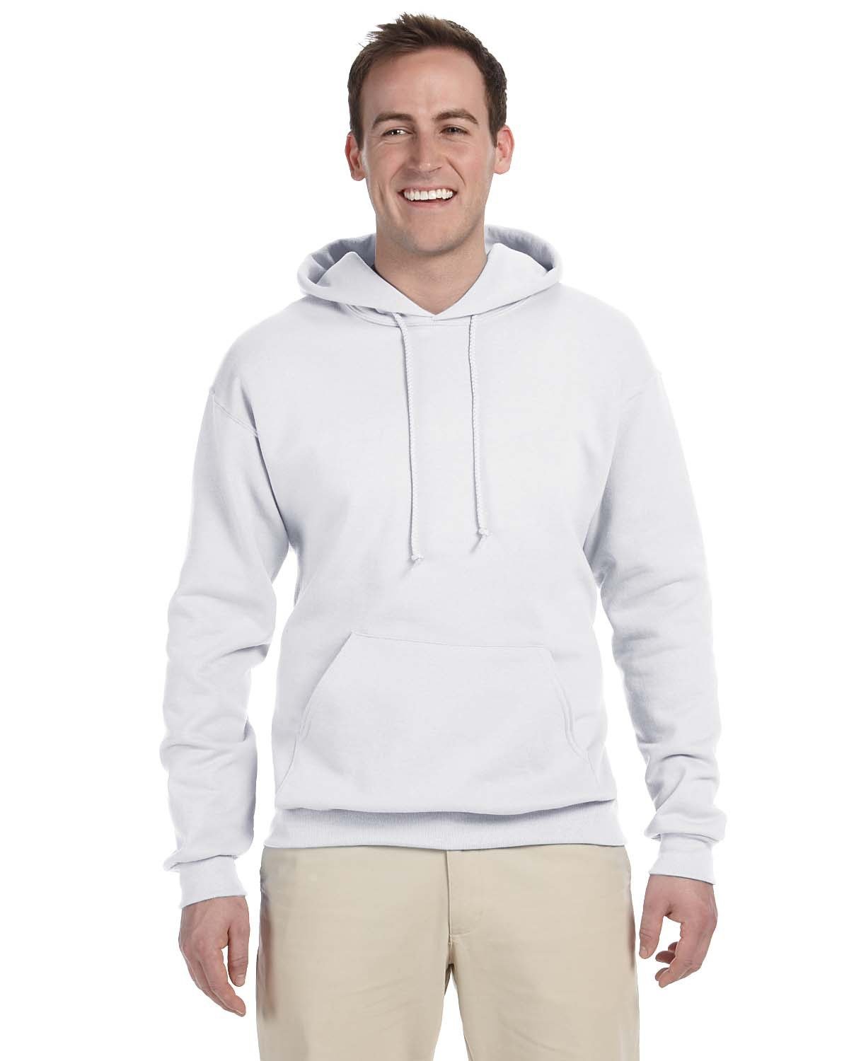 Jerzees Adult NuBlend® Fleece Pullover Hooded Sweatshirt WHITE 