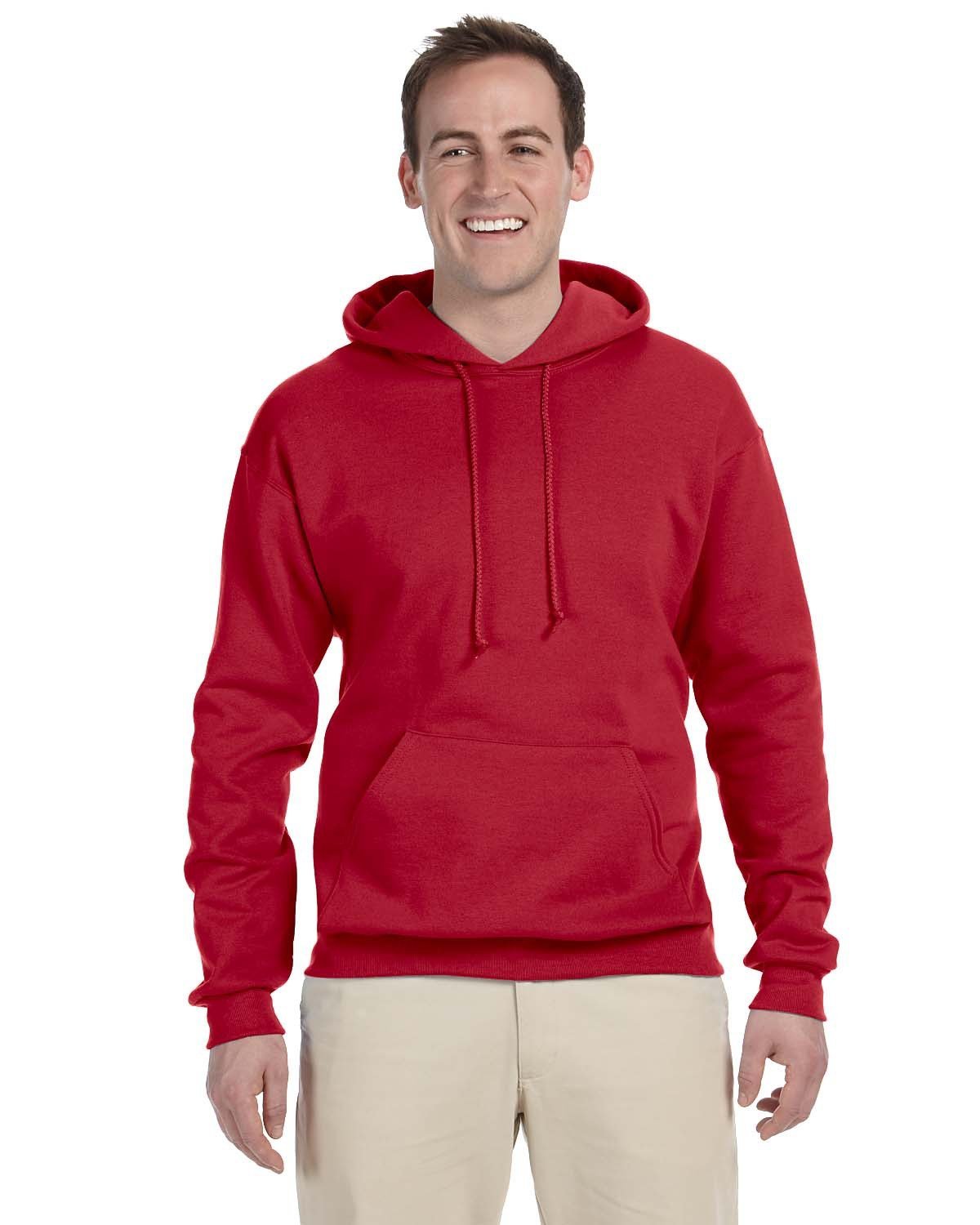Jerzees Adult NuBlend® Fleece Pullover Hooded Sweatshirt TRUE RED 