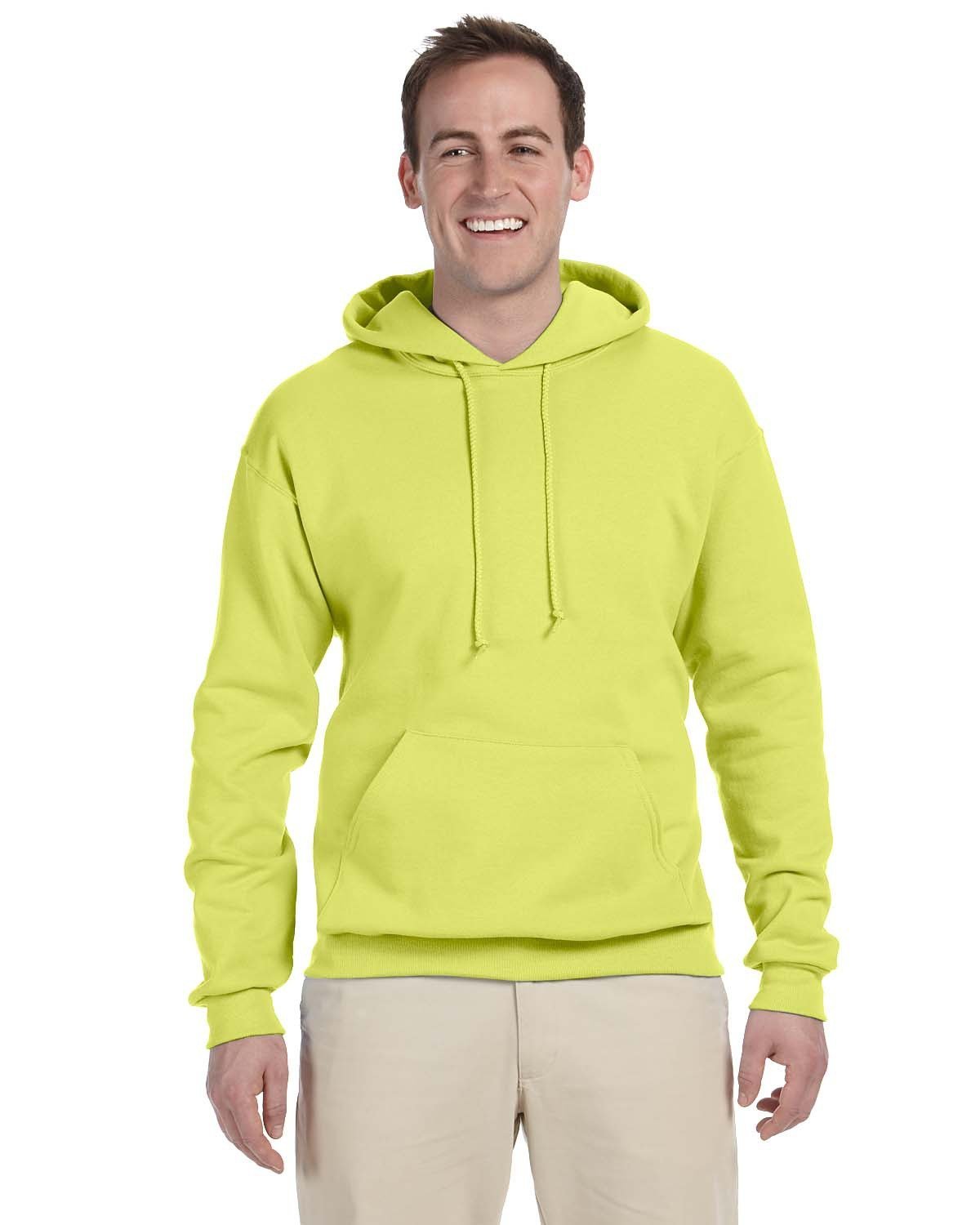 Jerzees Adult NuBlend® Fleece Pullover Hooded Sweatshirt SAFETY GREEN 