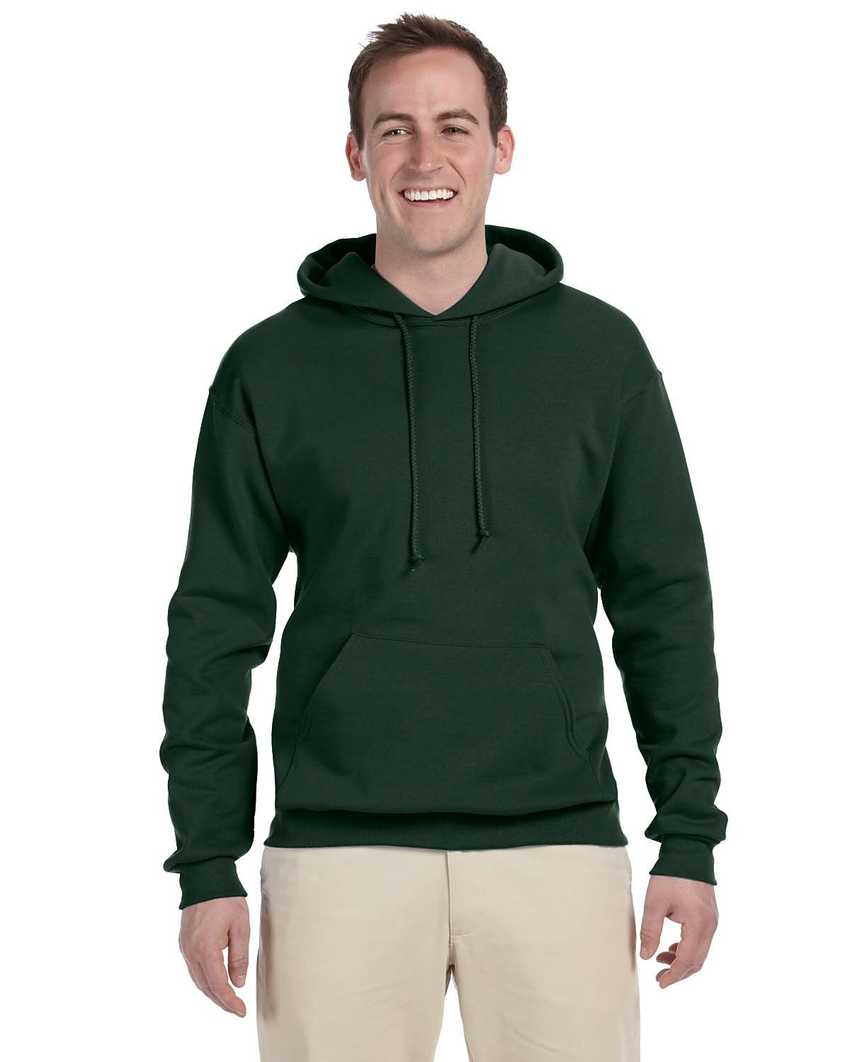 Jerzees Adult NuBlend® Fleece Pullover Hooded Sweatshirt FOREST GREEN 