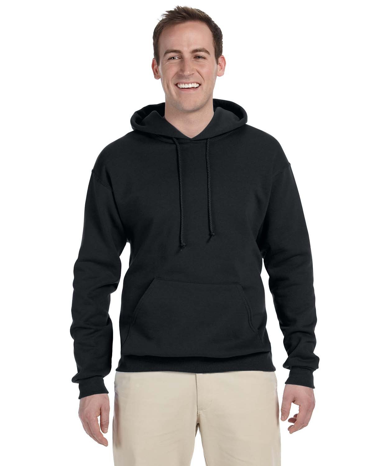 Jerzees Adult NuBlend® Fleece Pullover Hooded Sweatshirt BLACK 