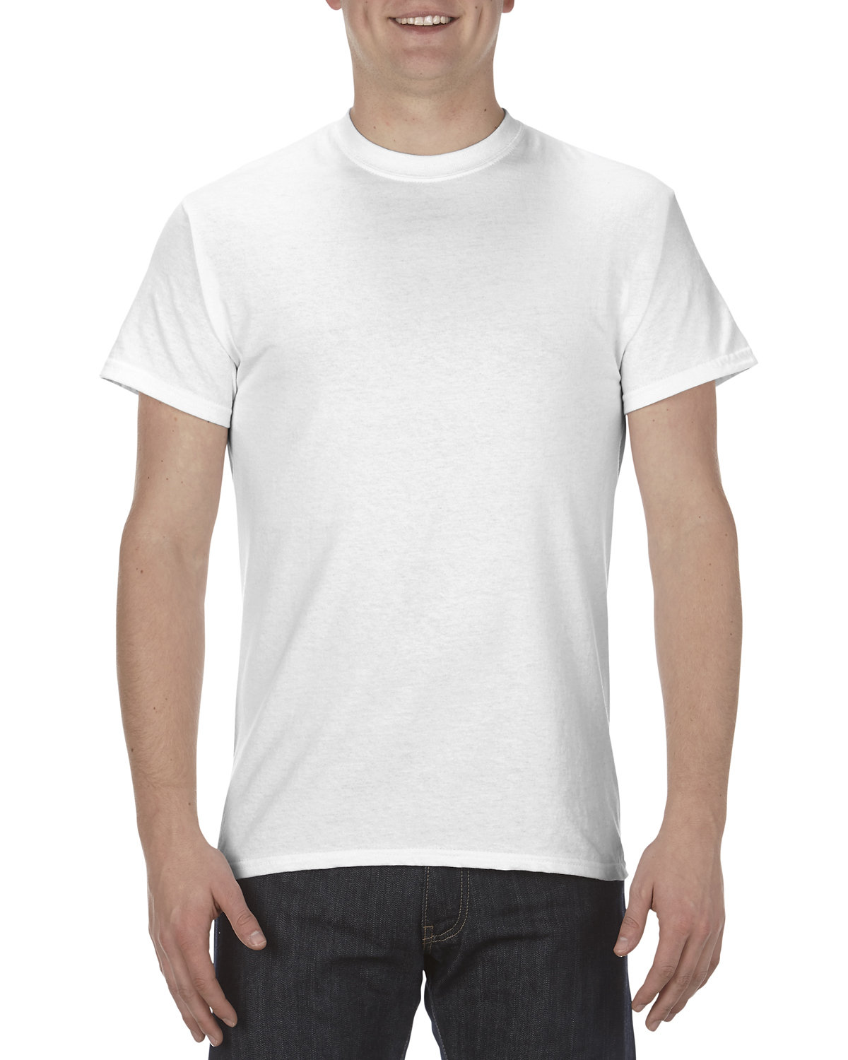Alstyle Adult 5.1 oz., 100% Soft Spun Cotton T-Shirt WHITE 