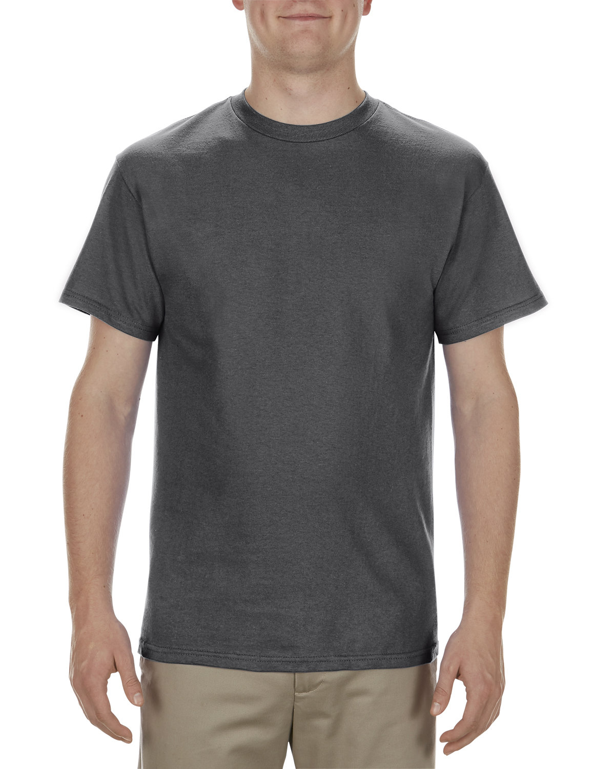 Alstyle Adult 5.1 oz., 100% Soft Spun Cotton T-Shirt CHARCOAL HEATHER 