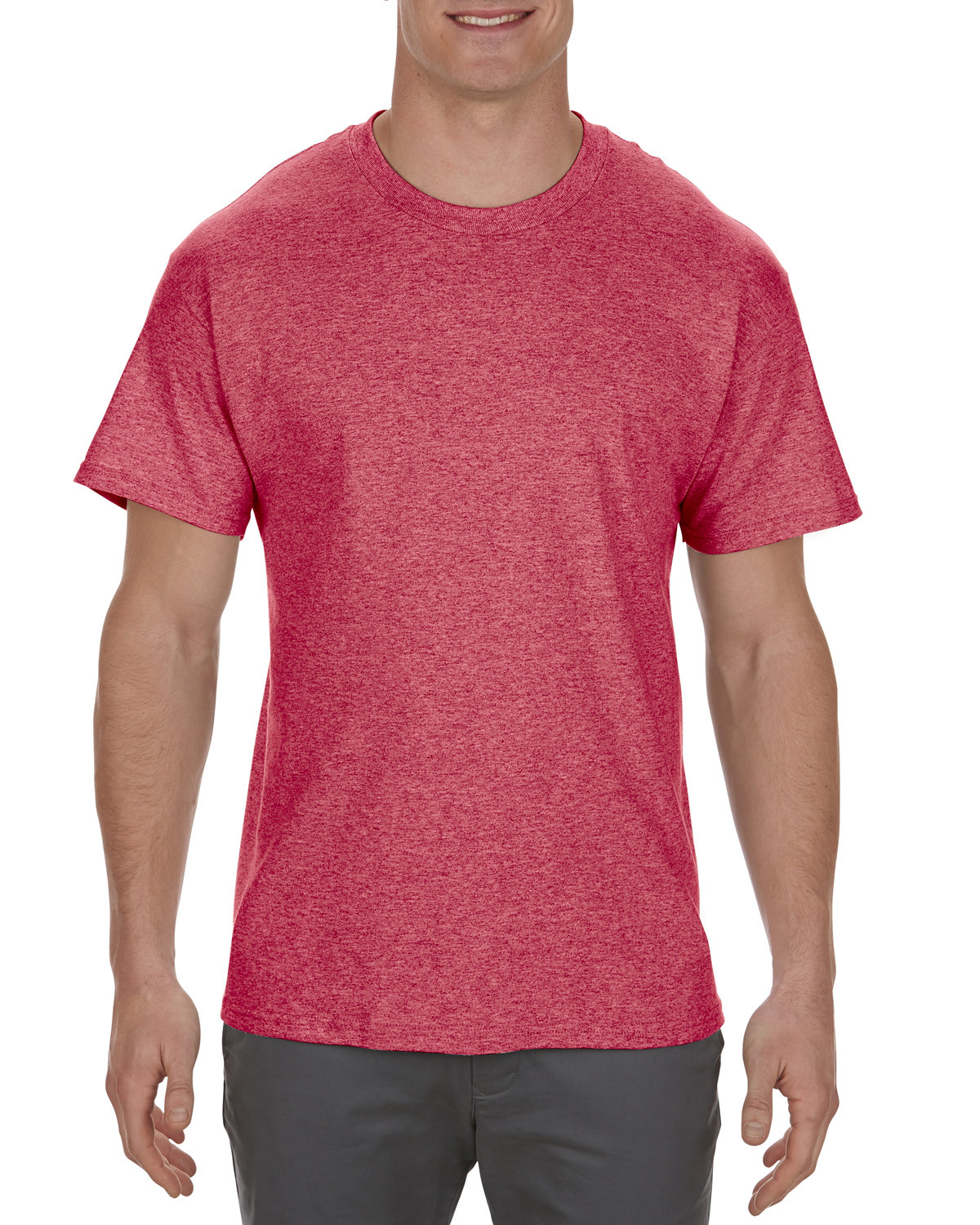 Alstyle Adult 5.1 oz., 100% Soft Spun Cotton T-Shirt RED HEATHER 