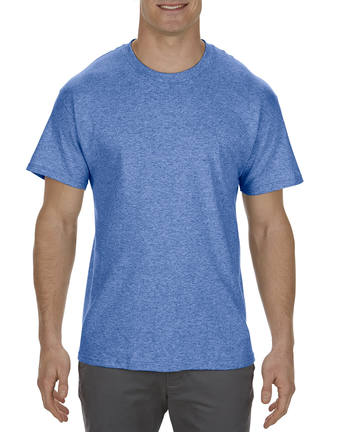 Alstyle Adult 5.1 oz., 100% Soft Spun Cotton T-Shirt ROYAL HEATHER 