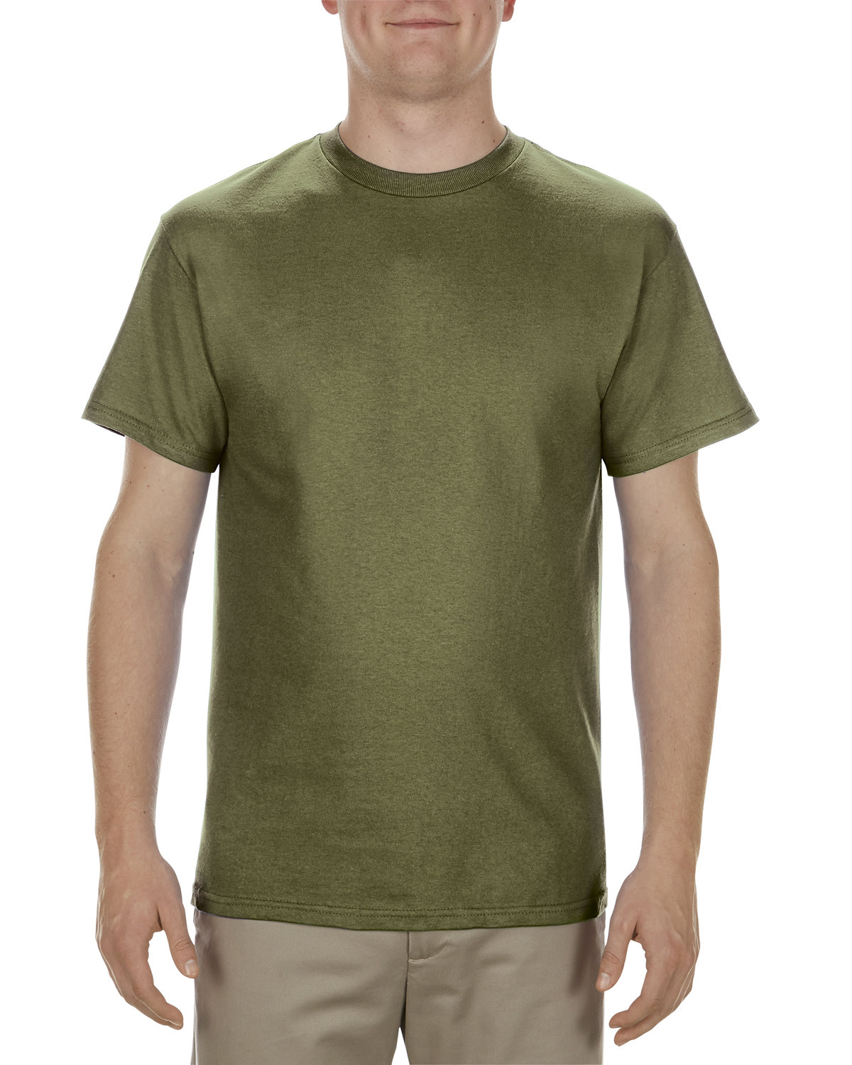 Alstyle Adult 5.1 oz., 100% Soft Spun Cotton T-Shirt MILITARY GREEN 