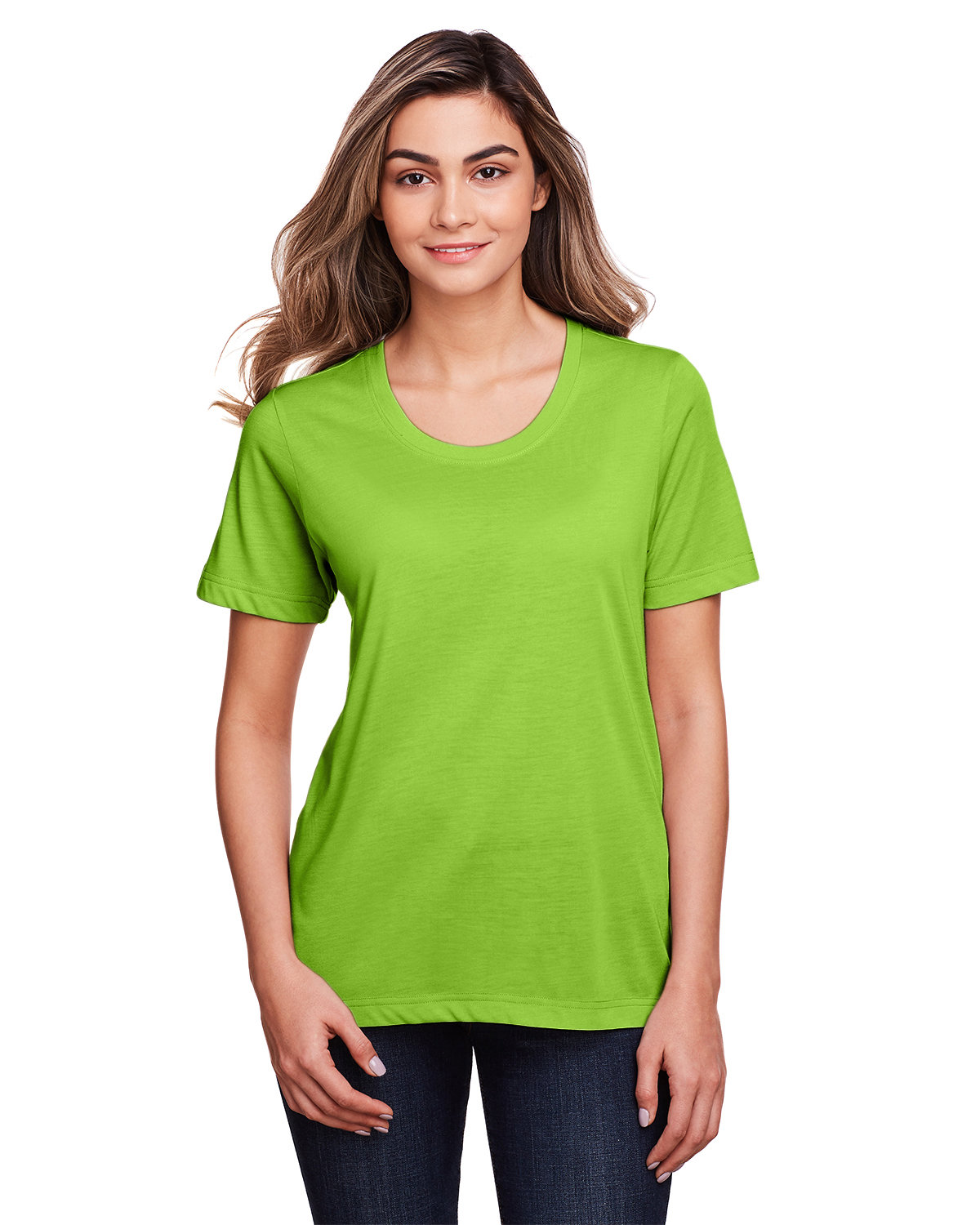 Core365 Ladies' Fusion ChromaSoft™ Performance T-Shirt ACID GREEN 