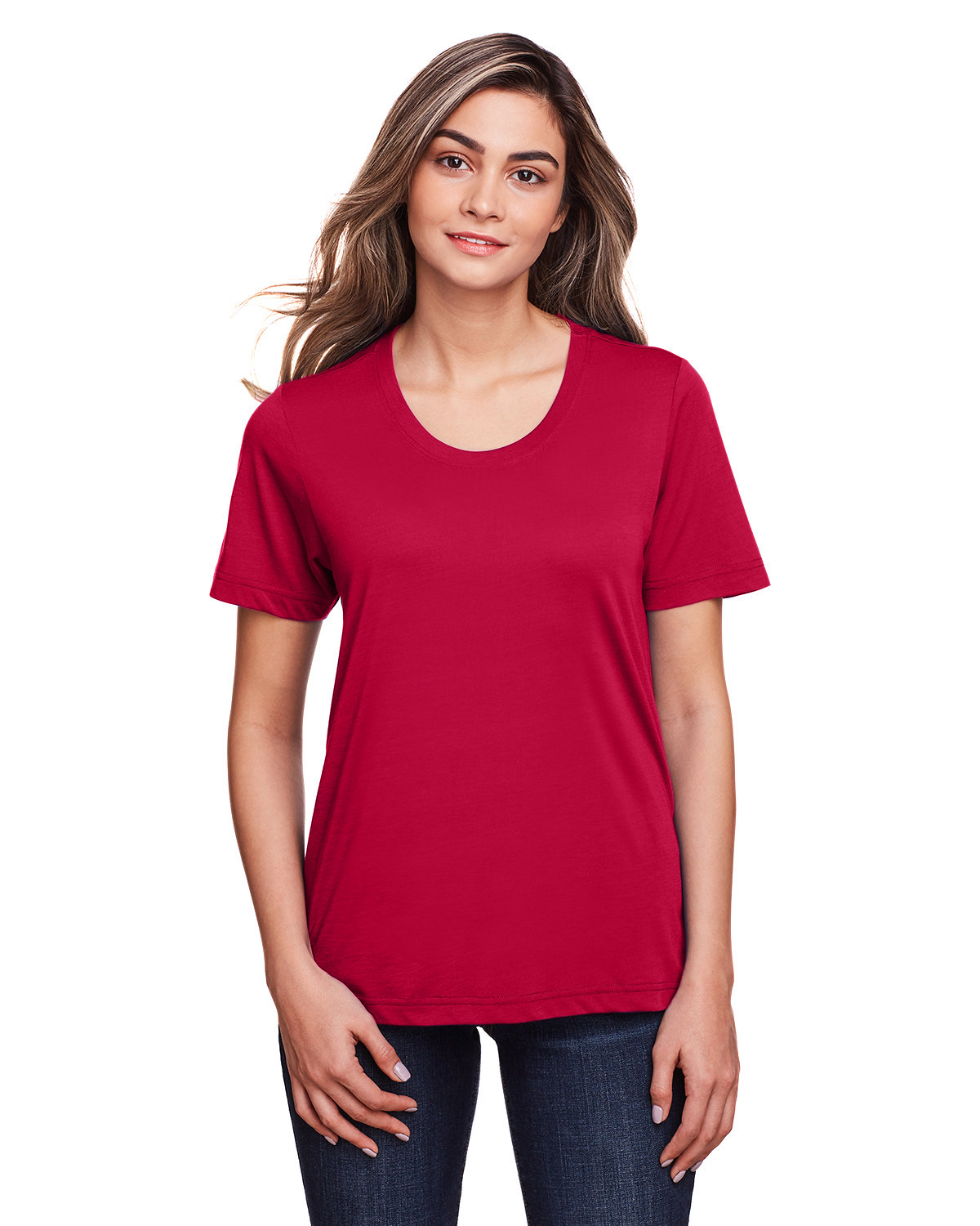 Core365 Ladies' Fusion ChromaSoft™ Performance T-Shirt CLASSIC RED 